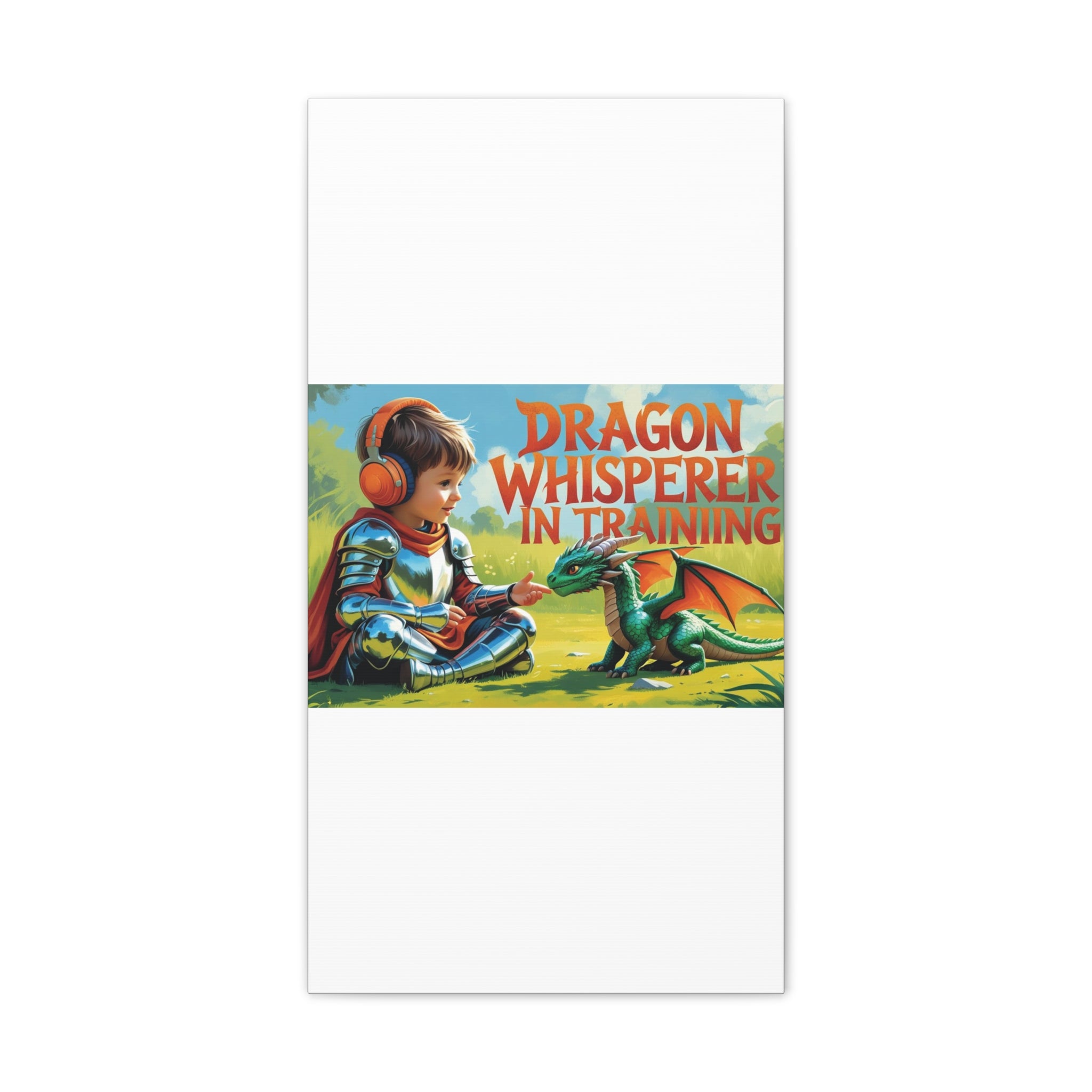 Dragon Whisperer Canvas Print, Playroom Decor, Childrens Wall Art, Fantasy Kids Room, Dragon Lover Gift, Adventure Art, Kid's Room Decor