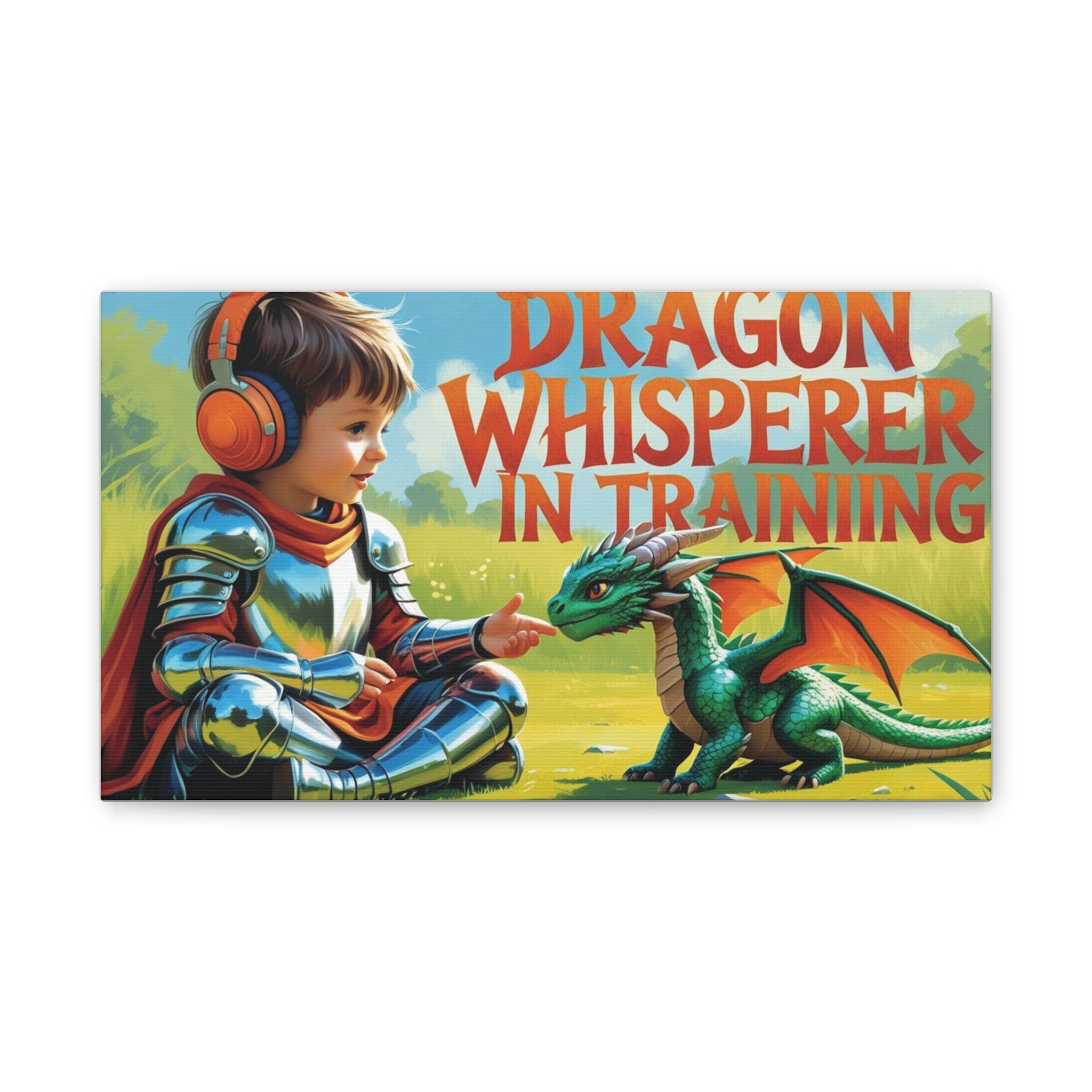 Dragon Whisperer Canvas Print, Playroom Decor, Childrens Wall Art, Fantasy Kids Room, Dragon Lover Gift, Adventure Art, Kid's Room Decor