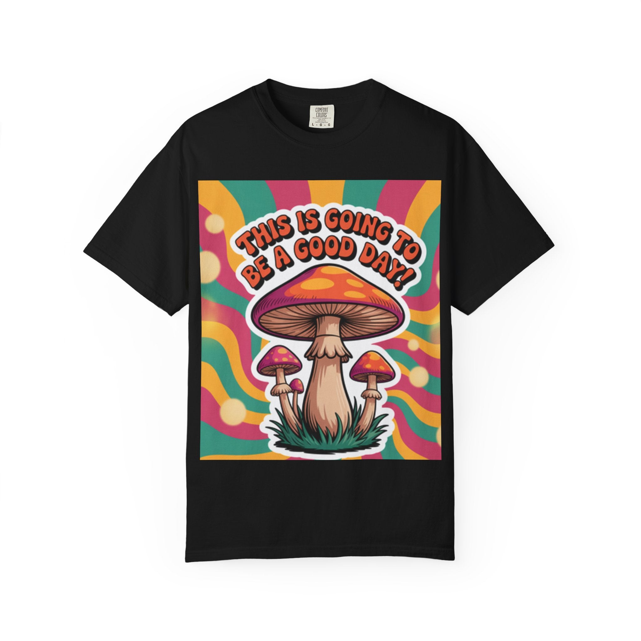 Positive Vibes T-shirt, Retro Mushroom Tee, Unisex Psychedelic Shirt, Gift for Friends, Casual Wear, Summer Essentials