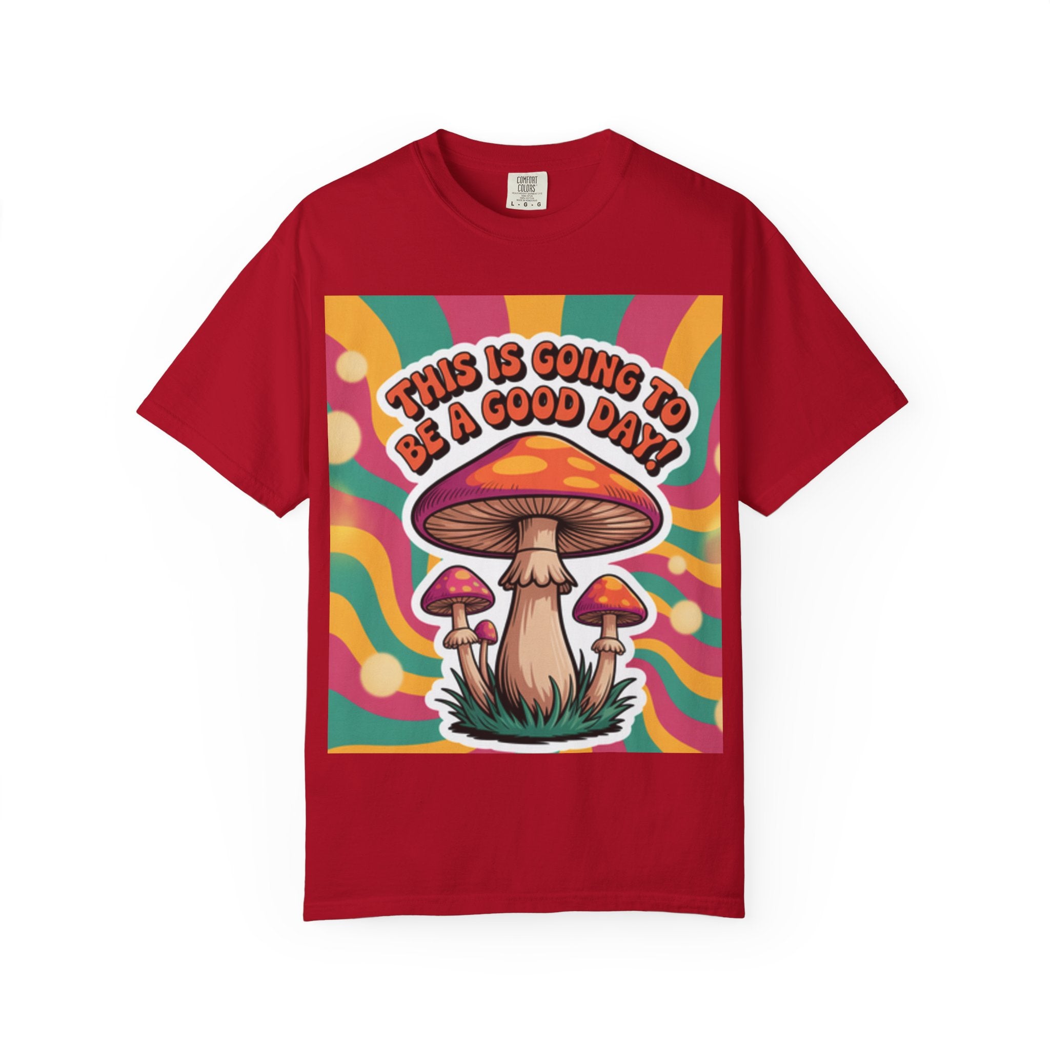Positive Vibes T-shirt, Retro Mushroom Tee, Unisex Psychedelic Shirt, Gift for Friends, Casual Wear, Summer Essentials