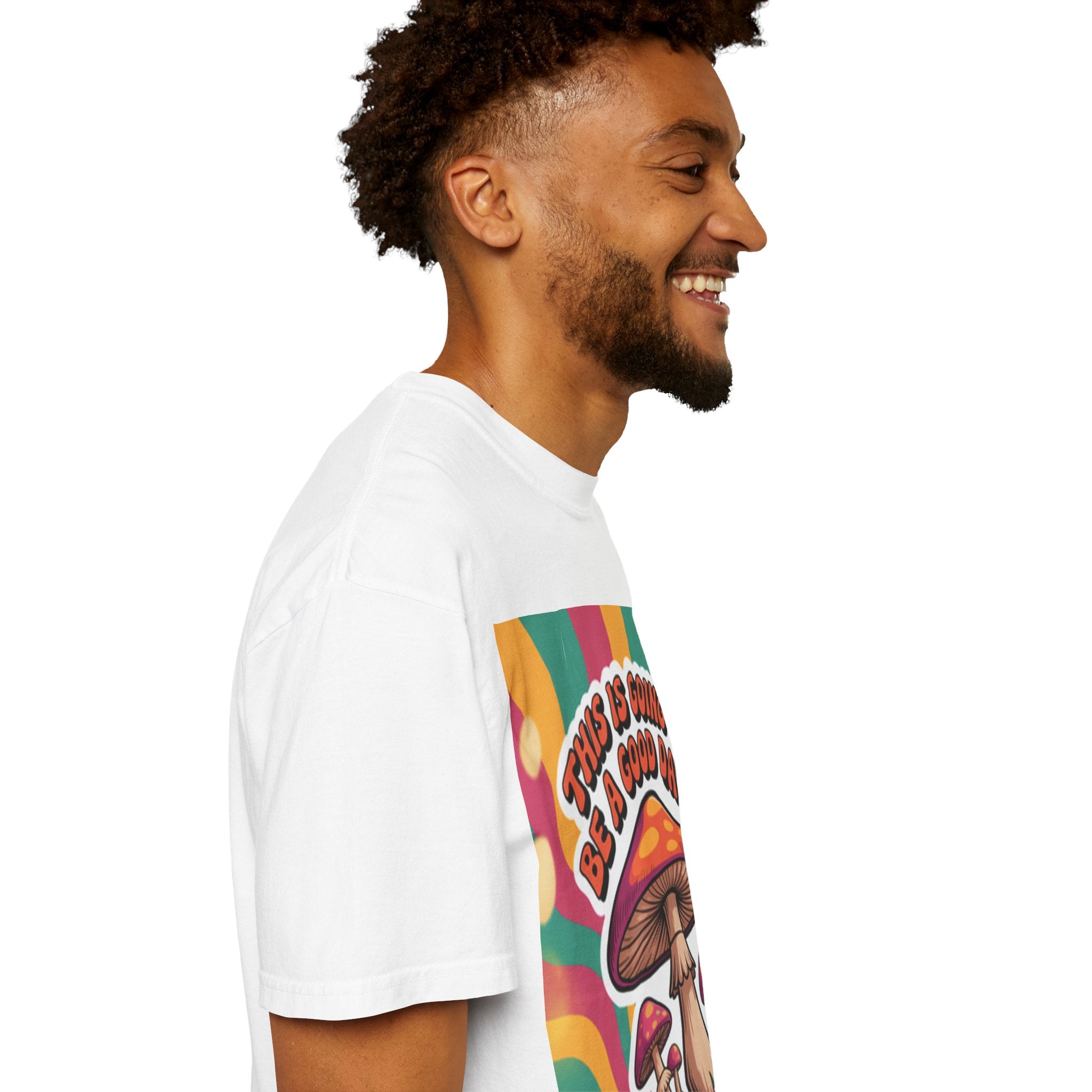 Positive Vibes T-shirt, Retro Mushroom Tee, Unisex Psychedelic Shirt, Gift for Friends, Casual Wear, Summer Essentials