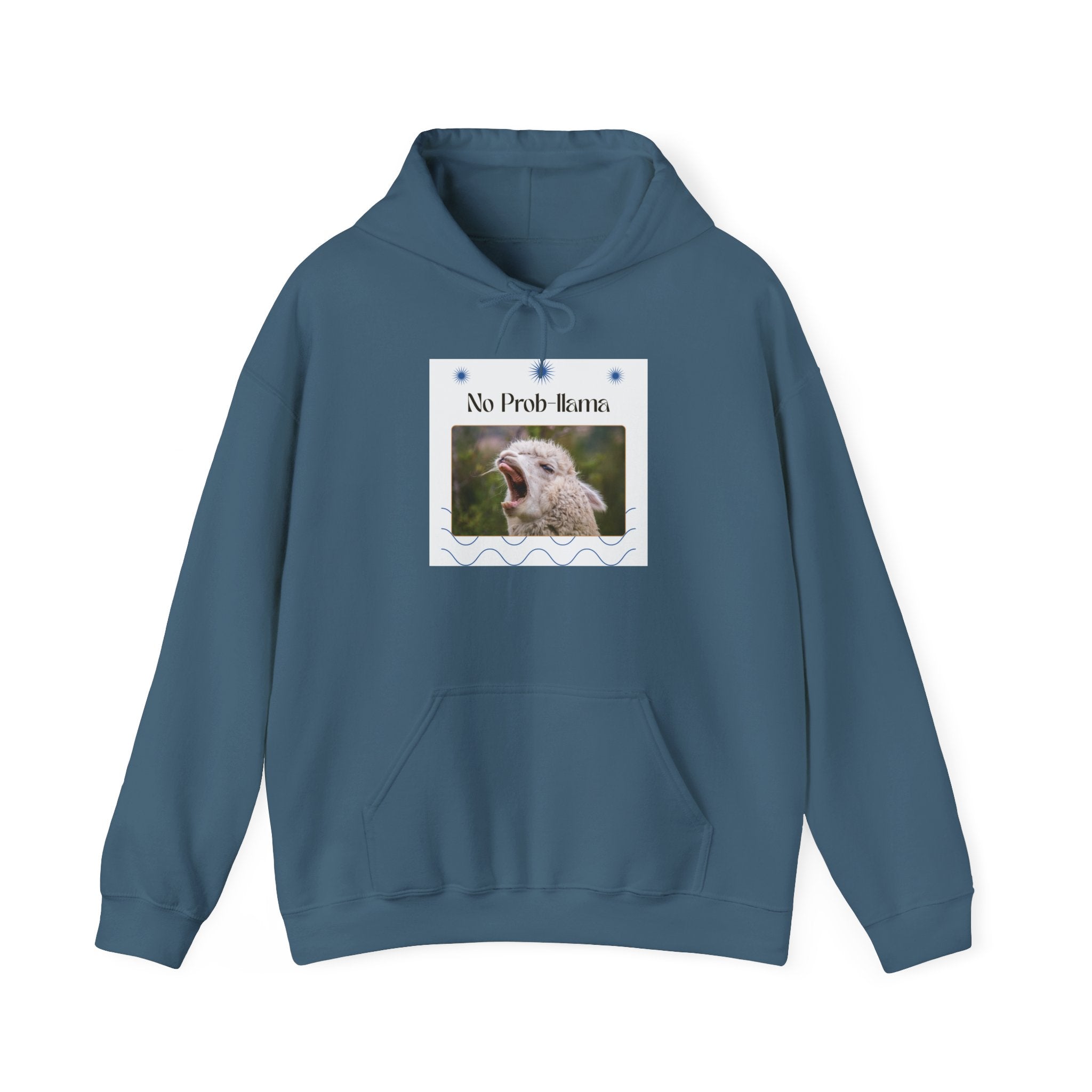"No Prob-Llama" Unisex Hooded Sweatshirt with Fun Design, Cozy Apparel for Relaxed Days, Gifts for Friends, Casual Wear, Unique Gift Idea, Birthday Present