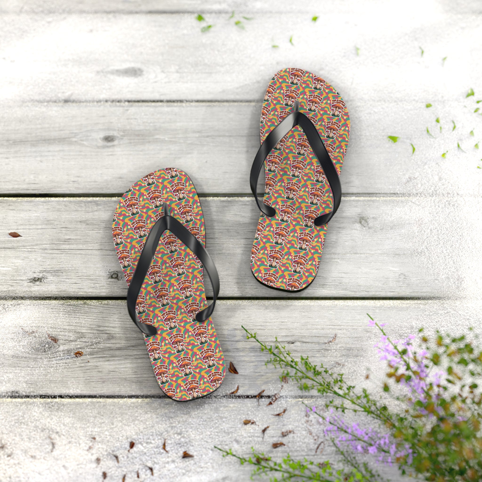 Rainbow Pattern Flip Flops, Summer Footwear, Beach Sandals, LGBTQ+ Pride Accessories, Vacation Essentials