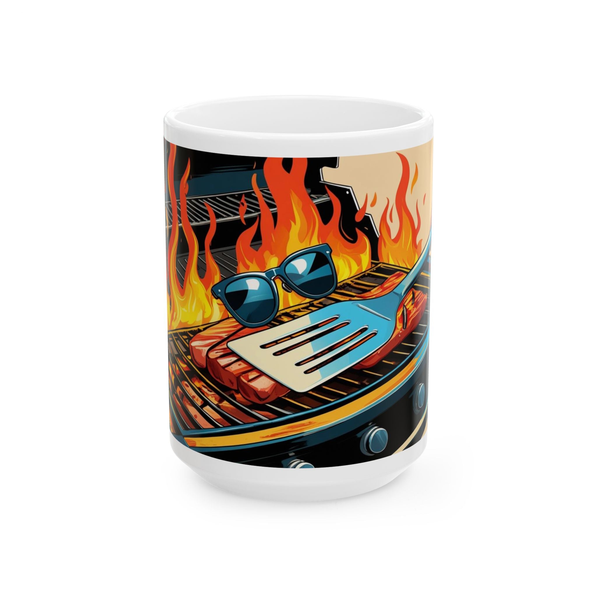 Fun Dad the Grill Master Ceramic Mug - Fun BBQ Coffee Cup for Grill Lovers, Father's Day Gift, Summer BBQ, Fire Up Your Mornings!