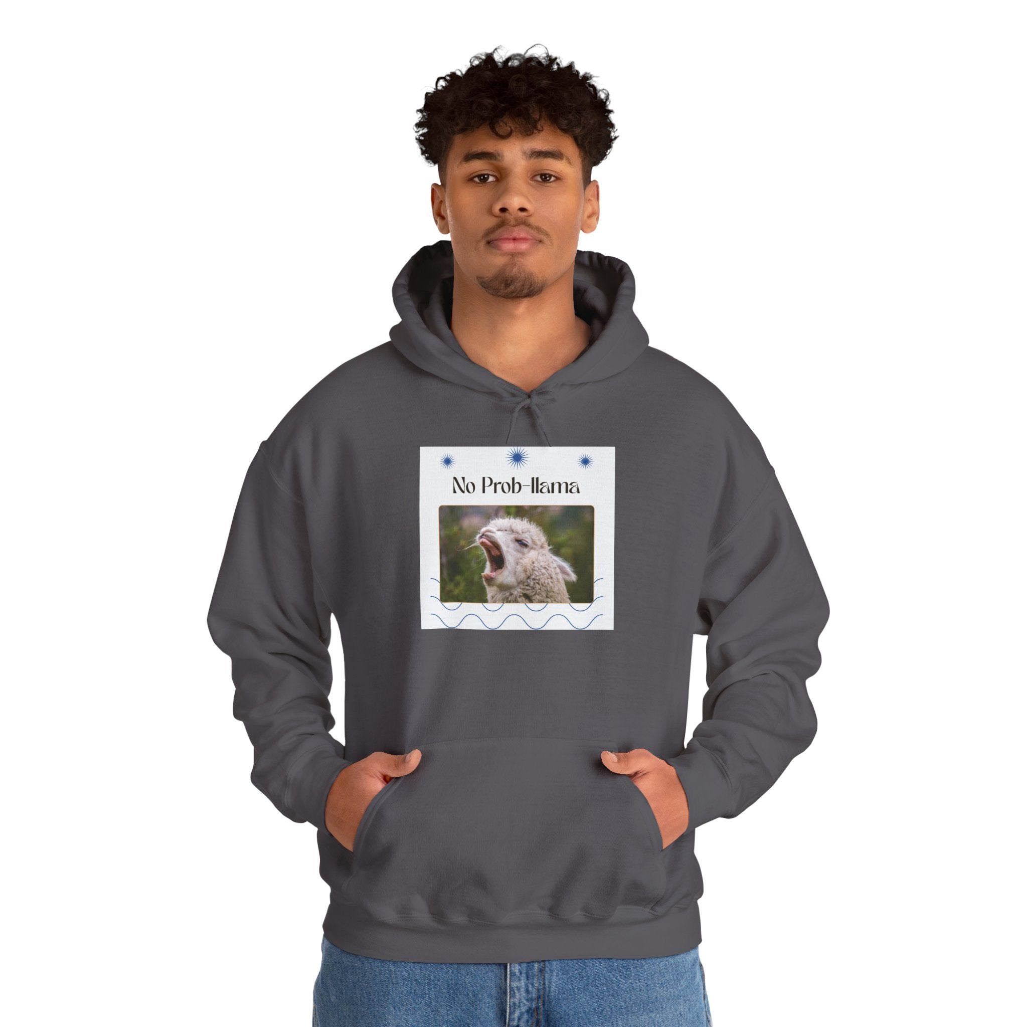 "No Prob-Llama" Unisex Hooded Sweatshirt with Fun Design, Cozy Apparel for Relaxed Days, Gifts for Friends, Casual Wear, Unique Gift Idea, Birthday Present