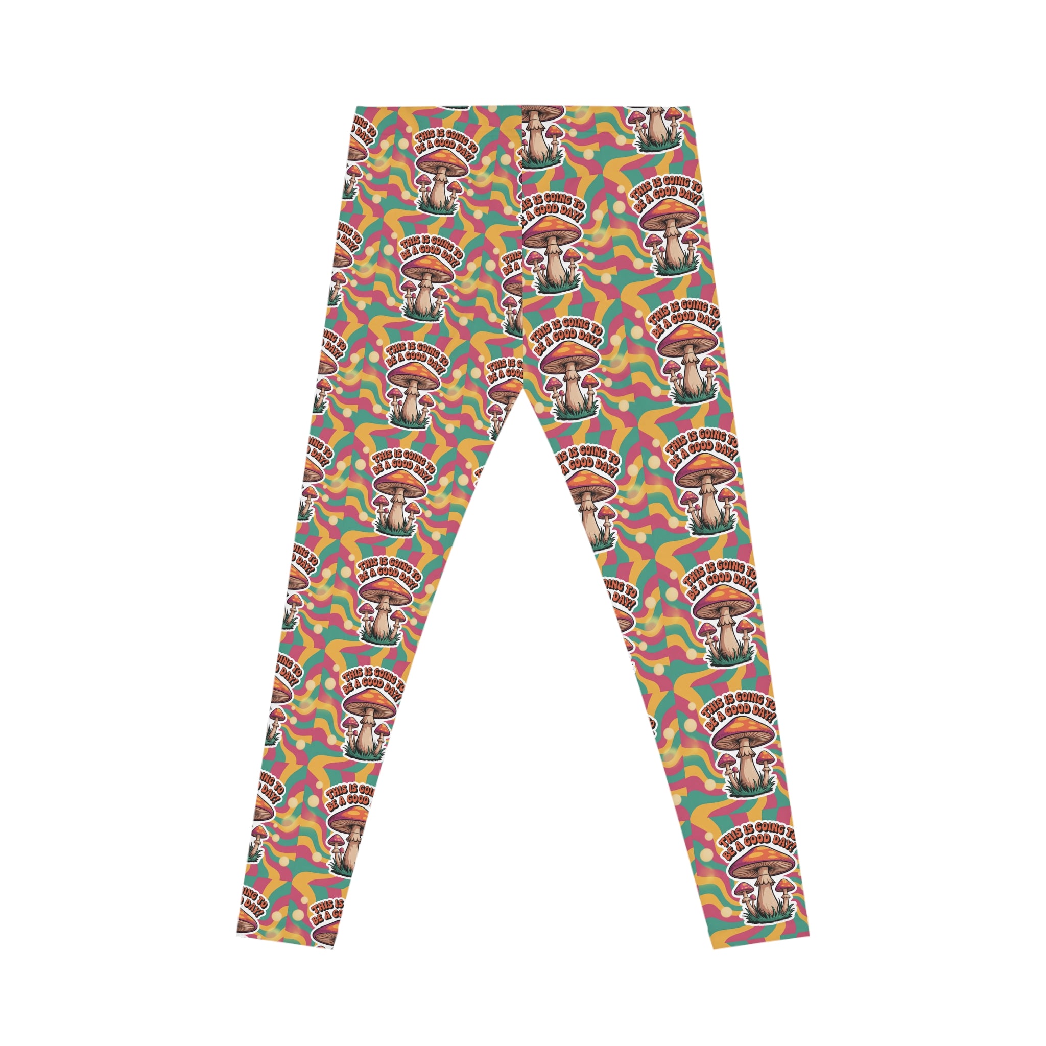 Vibrant Mushroom Leggings, Casual Leggings for Women, Yoga Pants, Dance Wear, Festival Outfit, Eco-Friendly Activewear