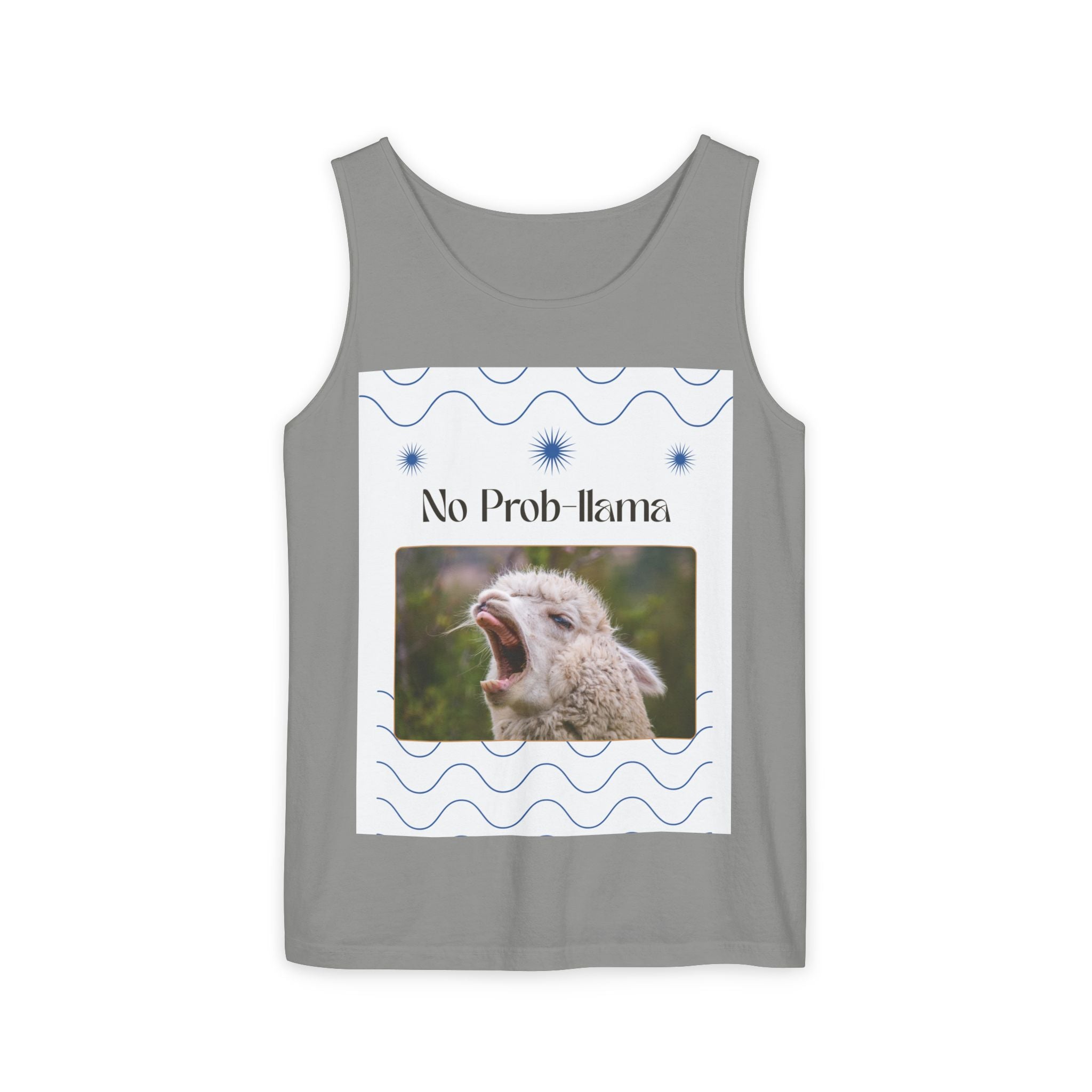 "No Prob-llama" Funny Tank Top – Cute Llama Graphic for Summer Vibes, Animal Lovers, Festivals & Chill Days