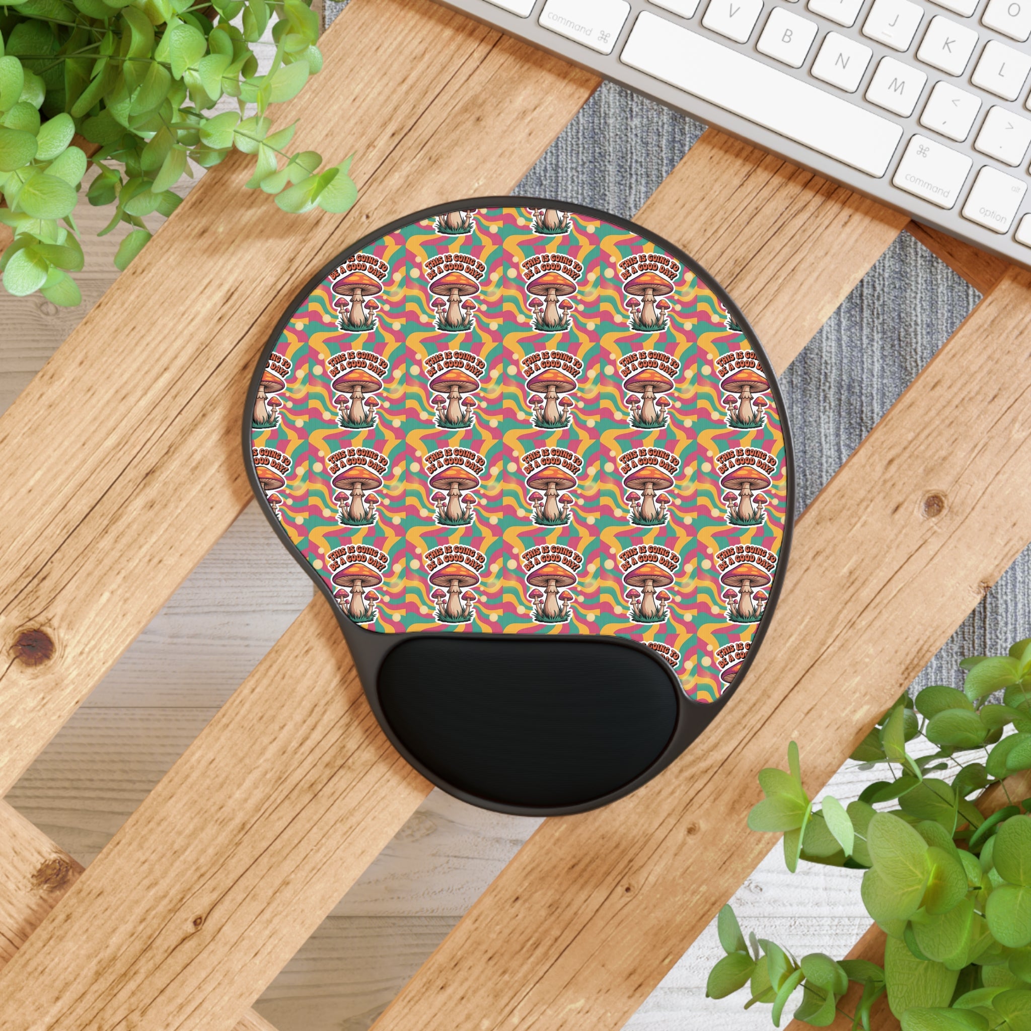 Colorful Mushroom Mouse Pad with Wrist Rest | Cute Desk Accessory for Home Office, Gamer Gift, Ergonomic Mouse Pad