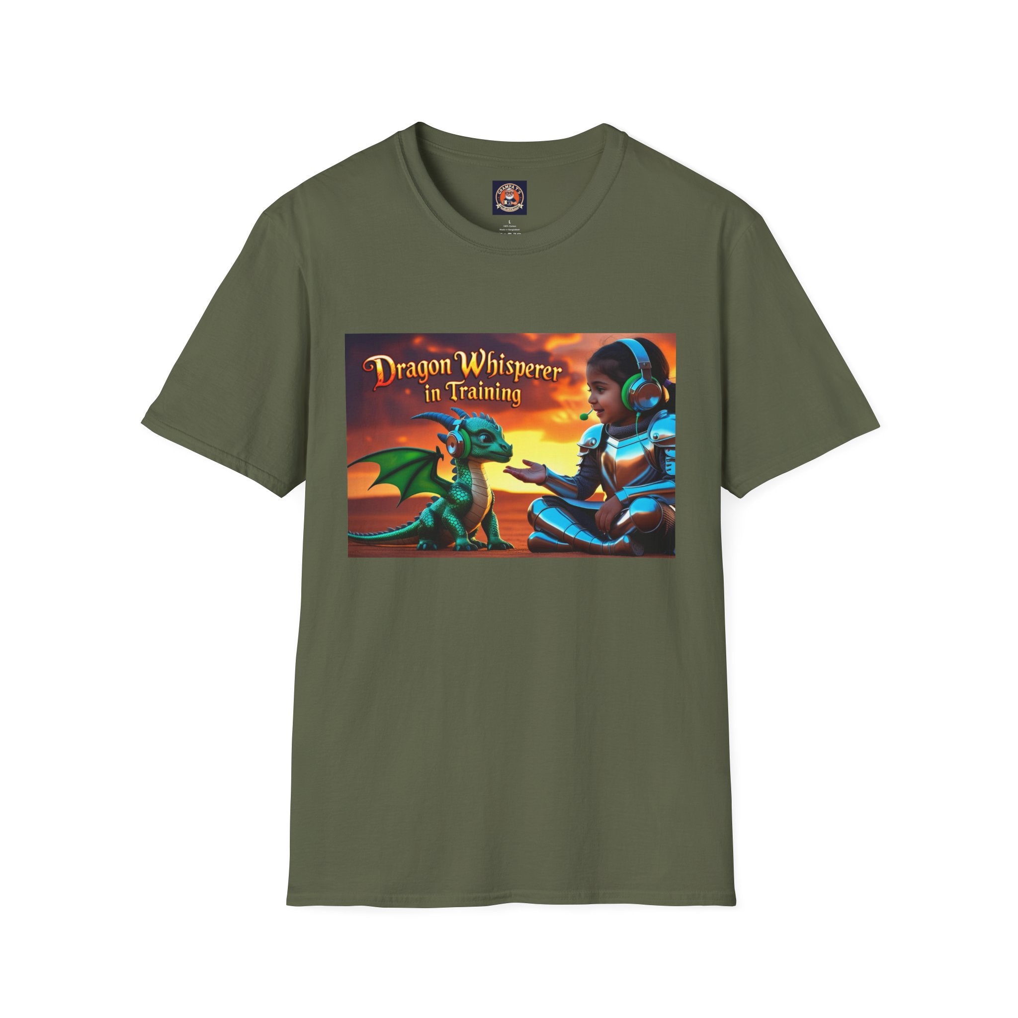 Funny Dragon Whisperer Unisex Softstyle T-Shirt | Fantasy Apparel, Gift for Dragon Lovers, Kids & Adults, Birthday Present, Magical Vibe