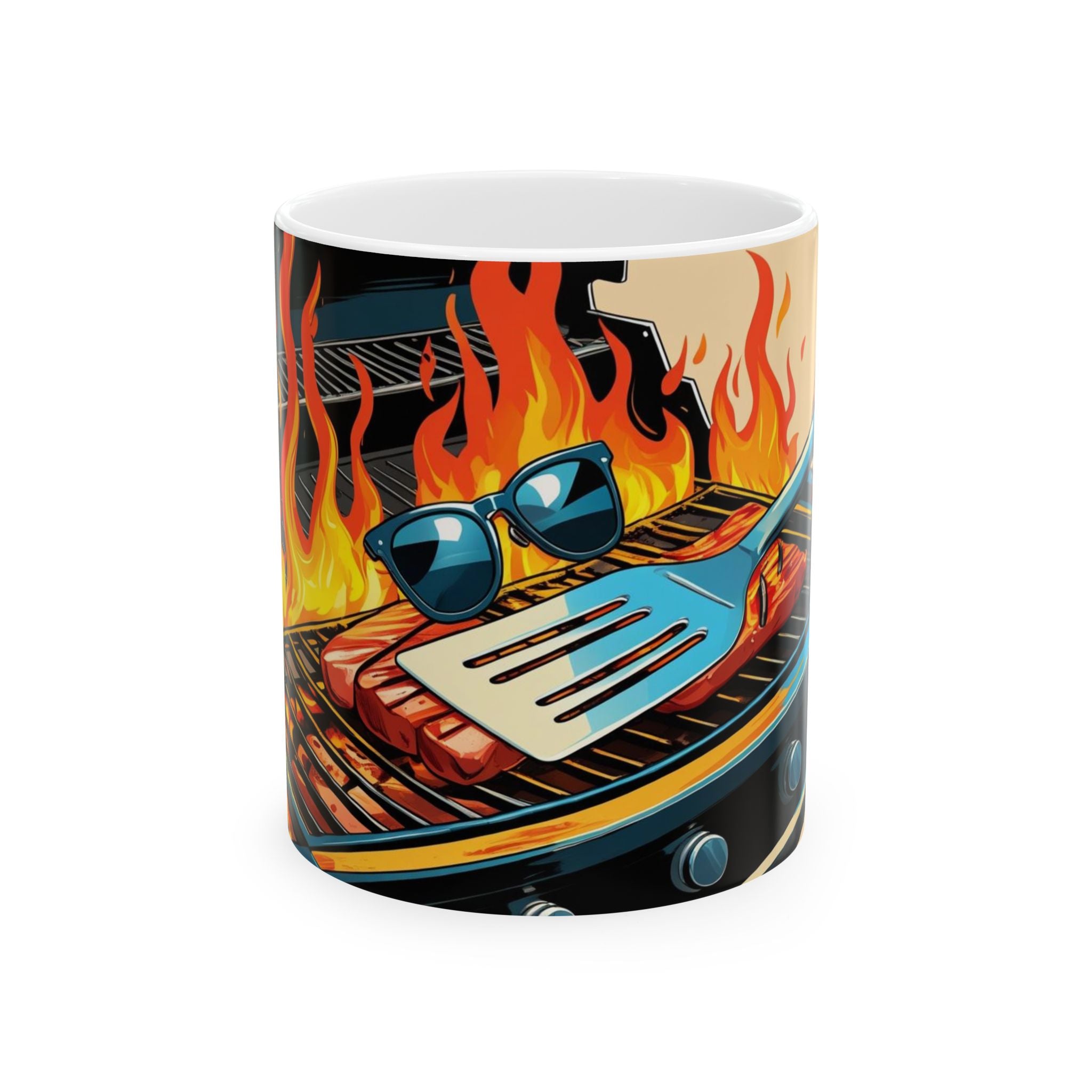Fun Dad the Grill Master Ceramic Mug - Fun BBQ Coffee Cup for Grill Lovers, Father's Day Gift, Summer BBQ, Fire Up Your Mornings!