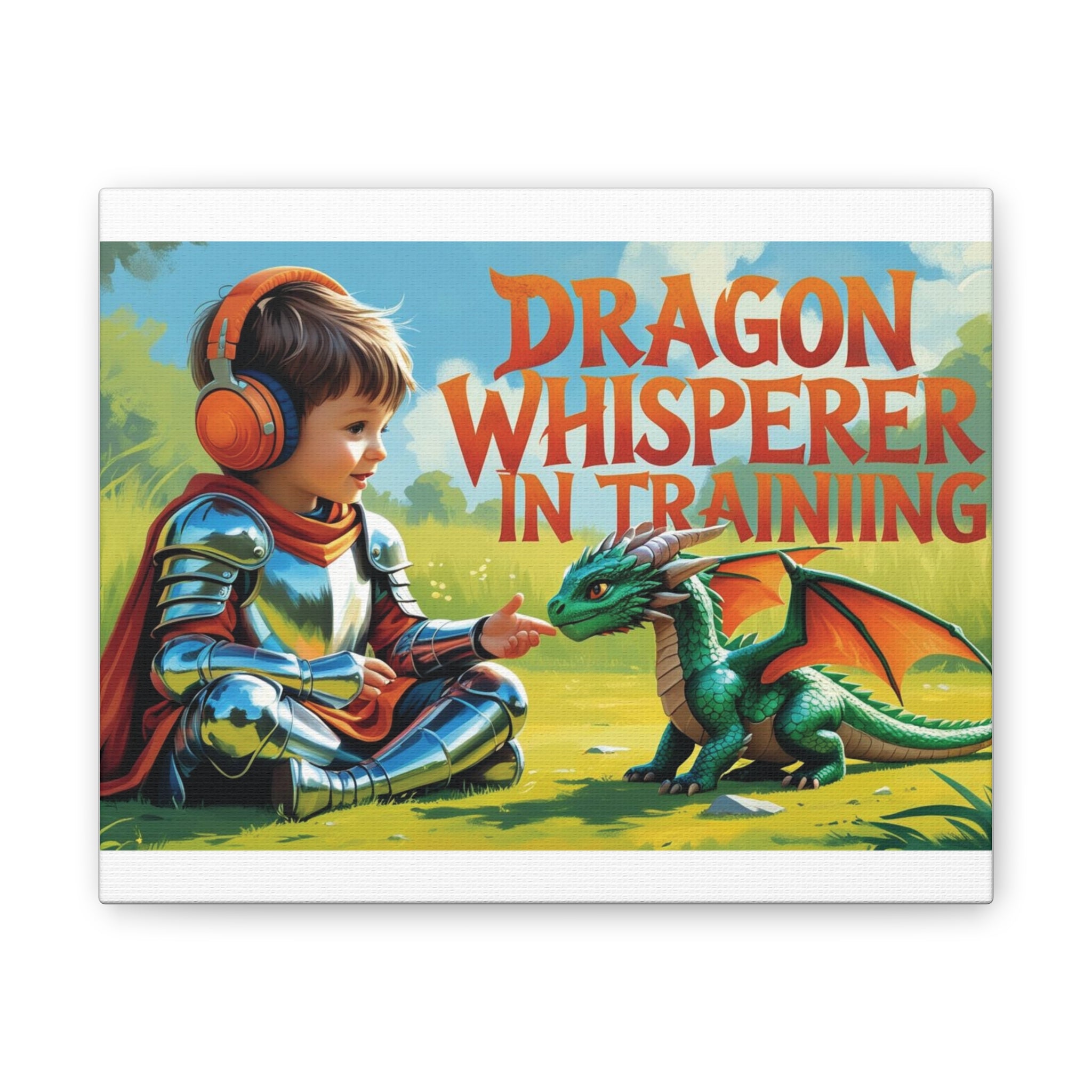 Dragon Whisperer Canvas Print, Playroom Decor, Childrens Wall Art, Fantasy Kids Room, Dragon Lover Gift, Adventure Art, Kid's Room Decor