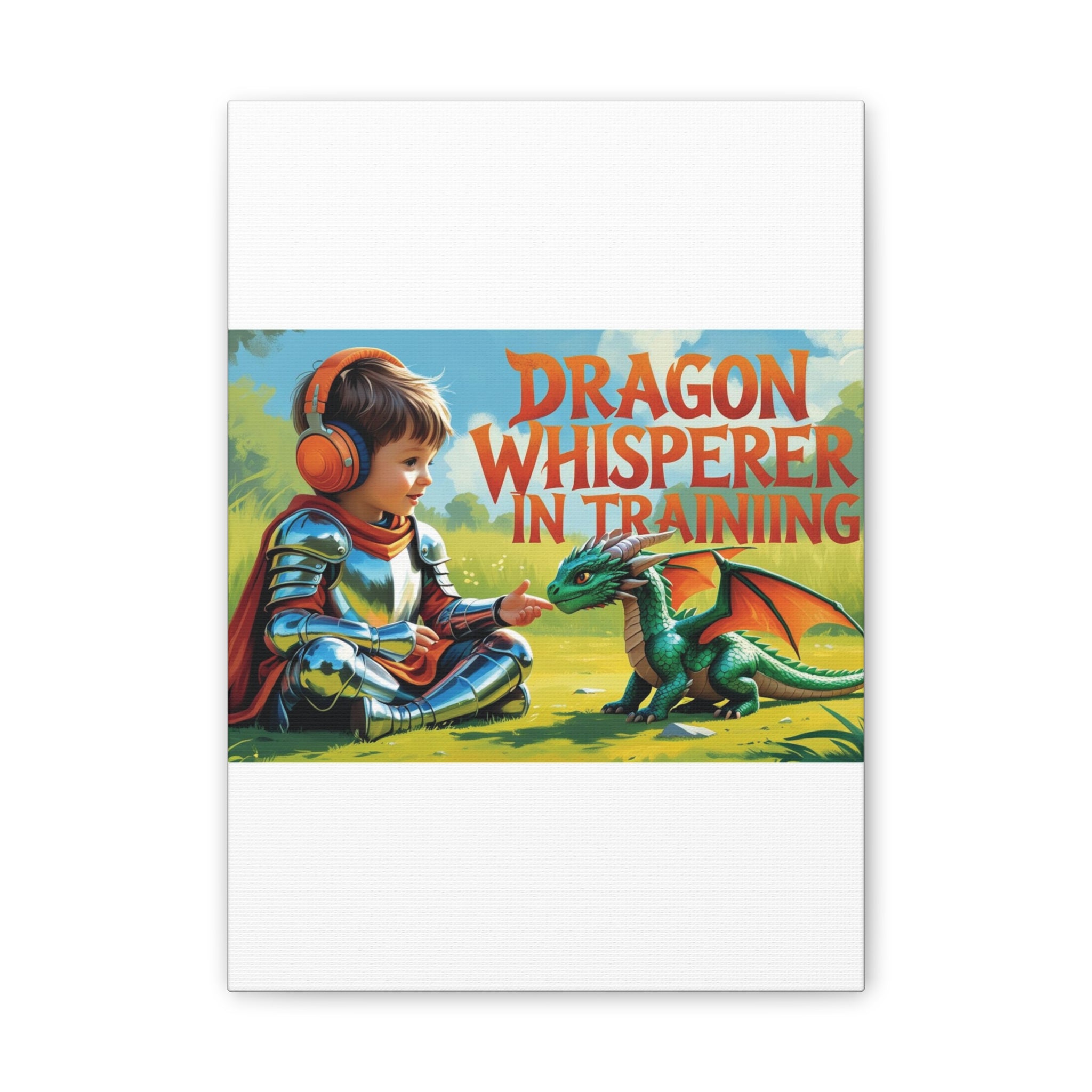 Dragon Whisperer Canvas Print, Playroom Decor, Childrens Wall Art, Fantasy Kids Room, Dragon Lover Gift, Adventure Art, Kid's Room Decor