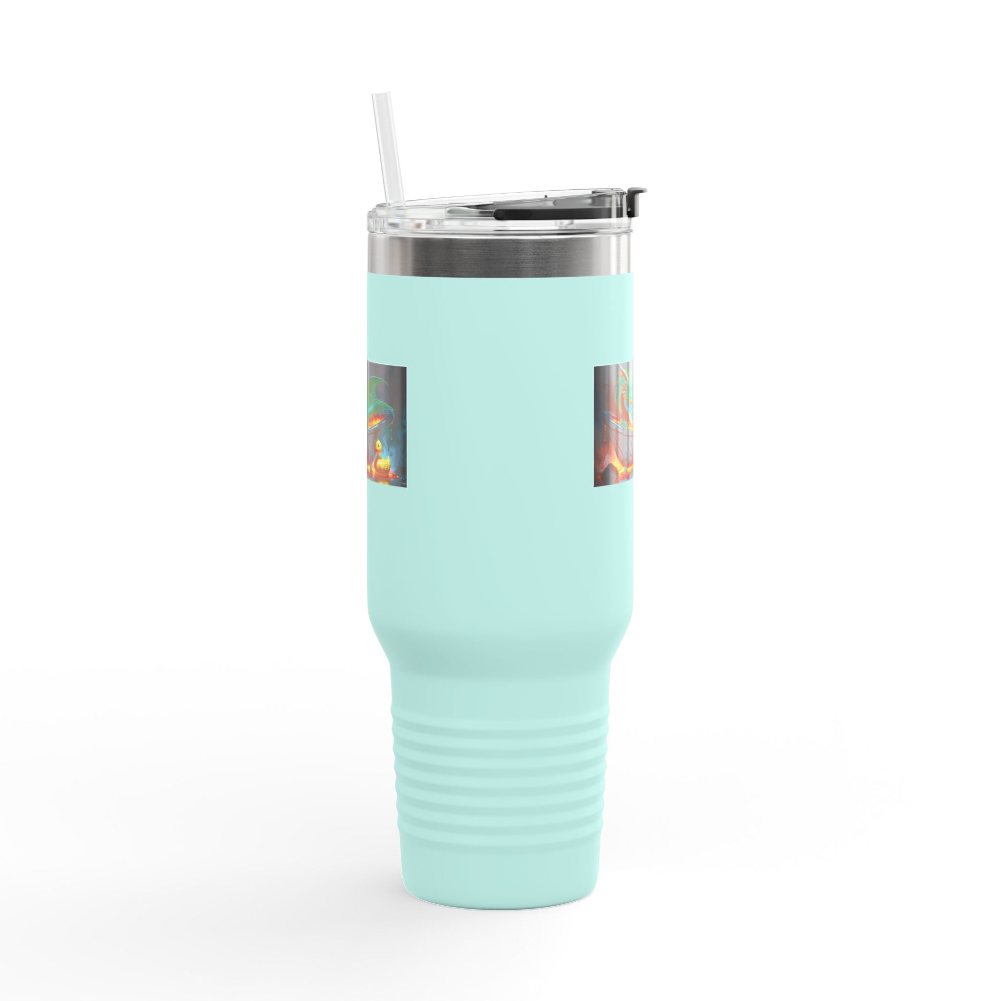 Fun Fantasy Dragon Bath Time Insulated Travel Mug, 40oz - Perfect for Adventures & Celebrations, Dragon Design, Hot & Cold Beverages, Gift for Fantasy Lovers