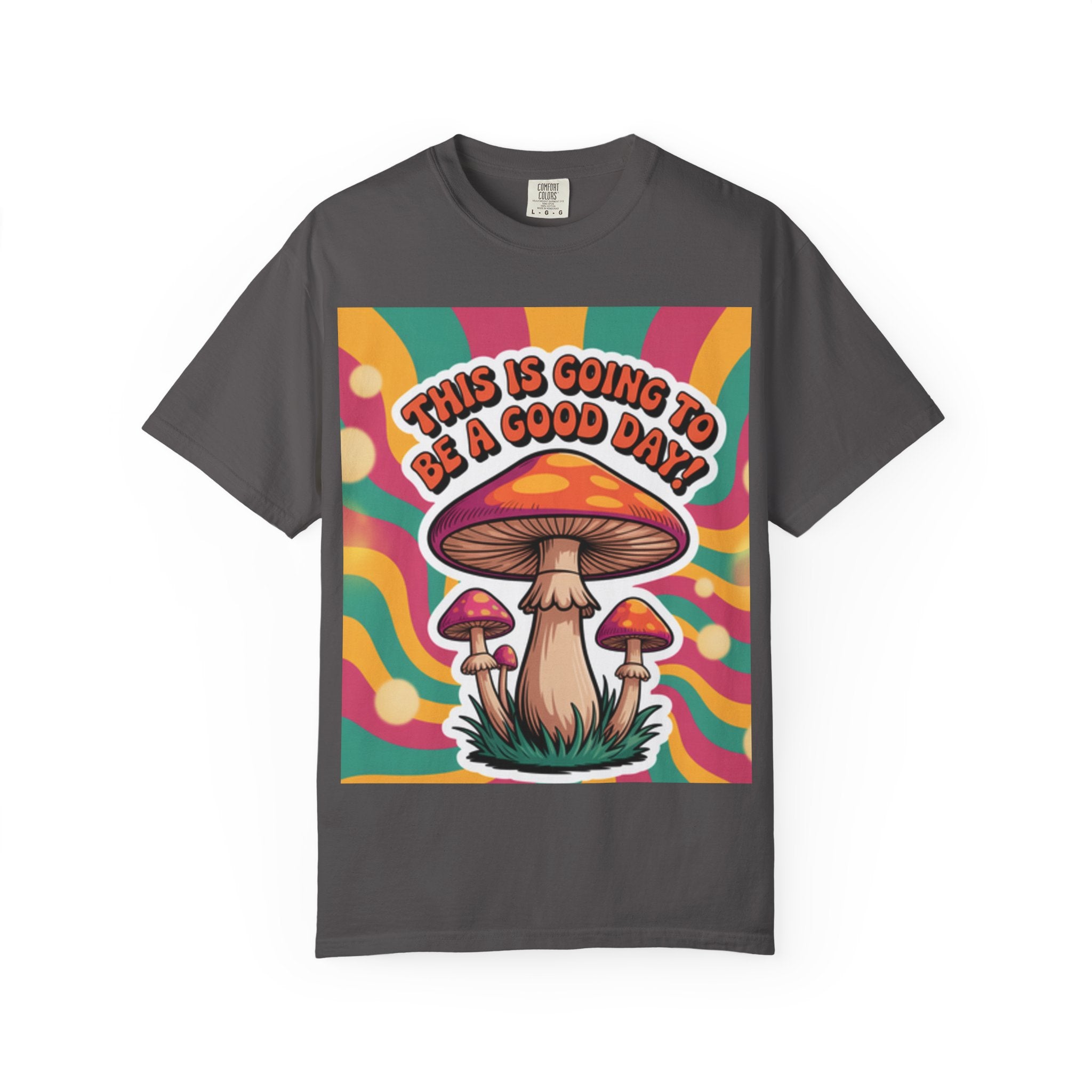 Positive Vibes T-shirt, Retro Mushroom Tee, Unisex Psychedelic Shirt, Gift for Friends, Casual Wear, Summer Essentials