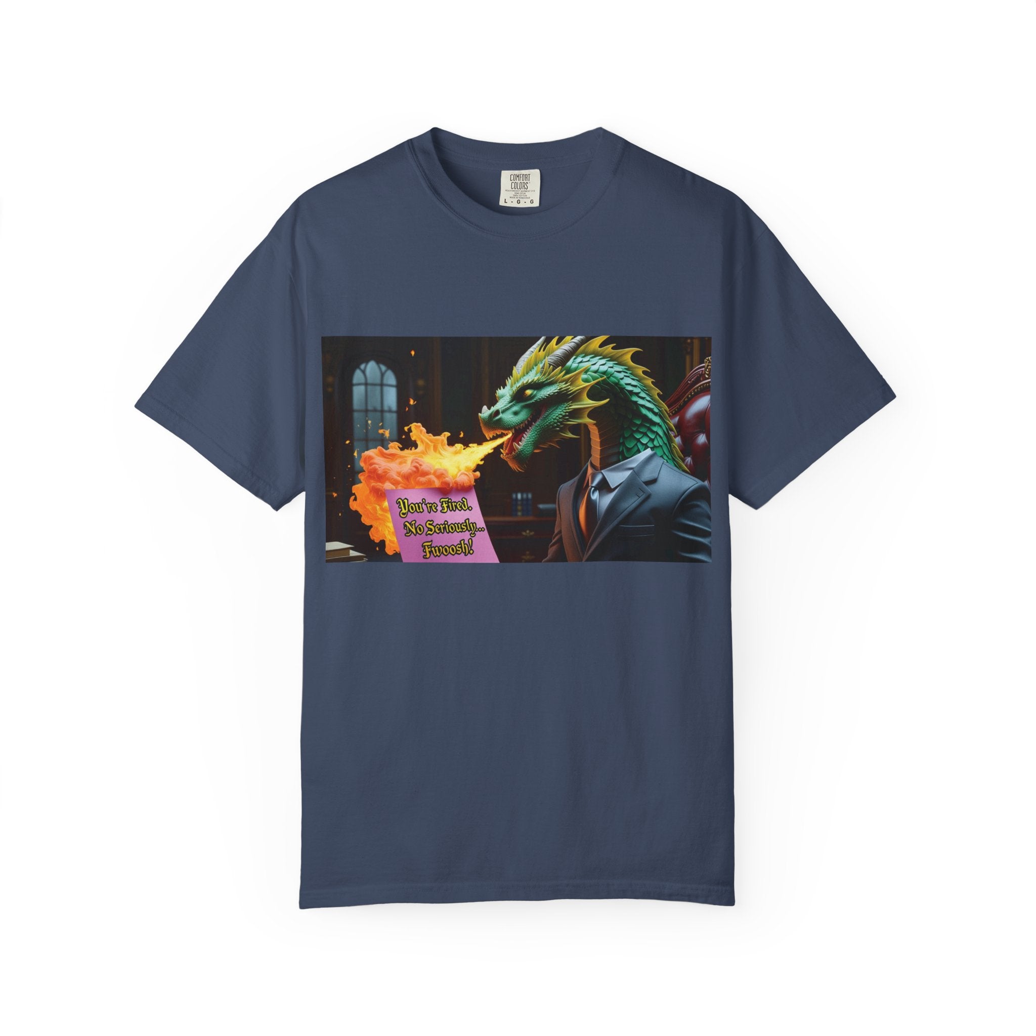 Dragon Fire  Unisex Garment-Dyed T-Shirt, Fun Graphic Tee, Unique Gift, Casual Wear, Fantasy Lover Apparel, Statement Shirt