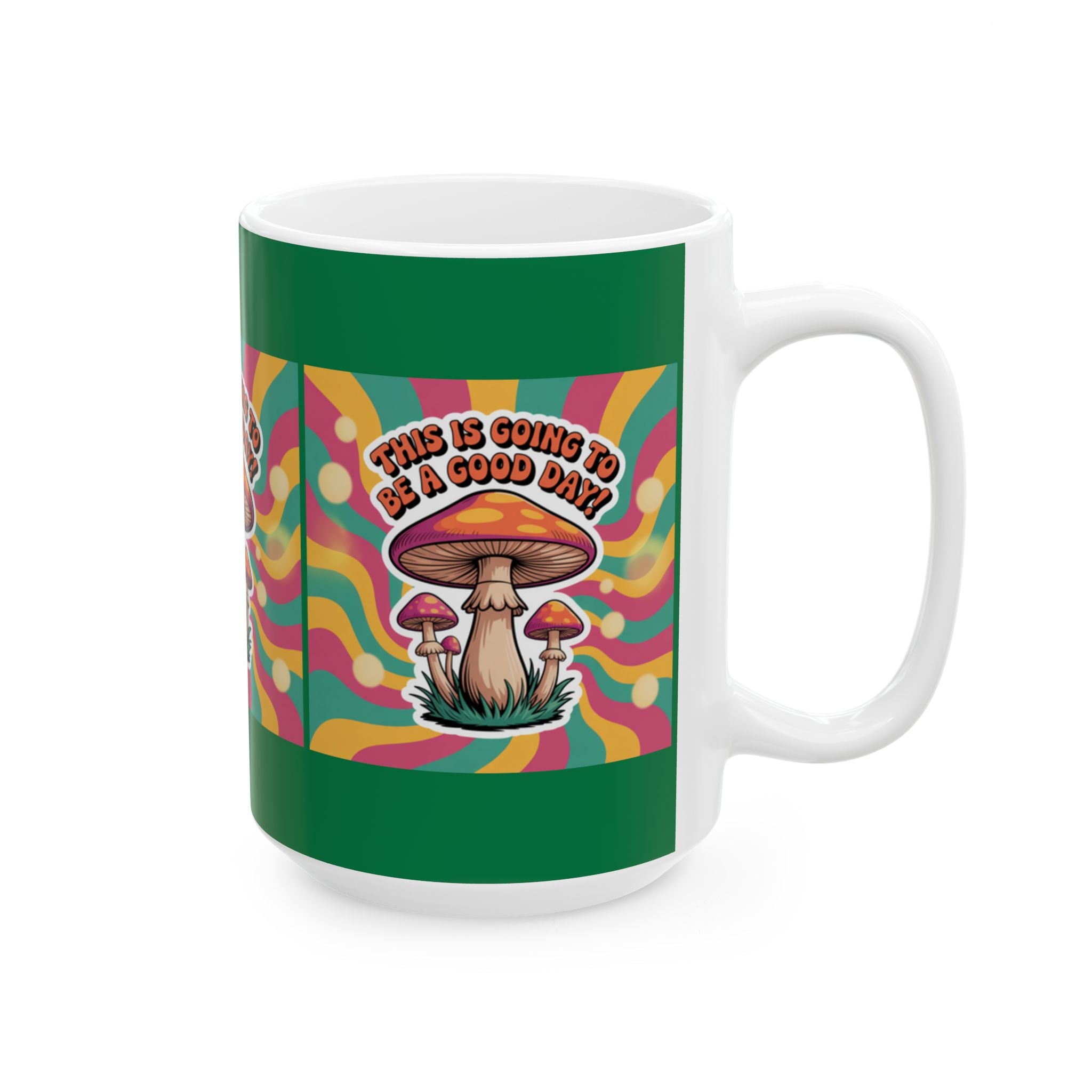 Vibrant Mushroom Ceramic Mug, Fun Coffee Cup for Good Vibes, Gift for Nature Lovers, Tea Time, Boho Decor, Colorful Drinkware