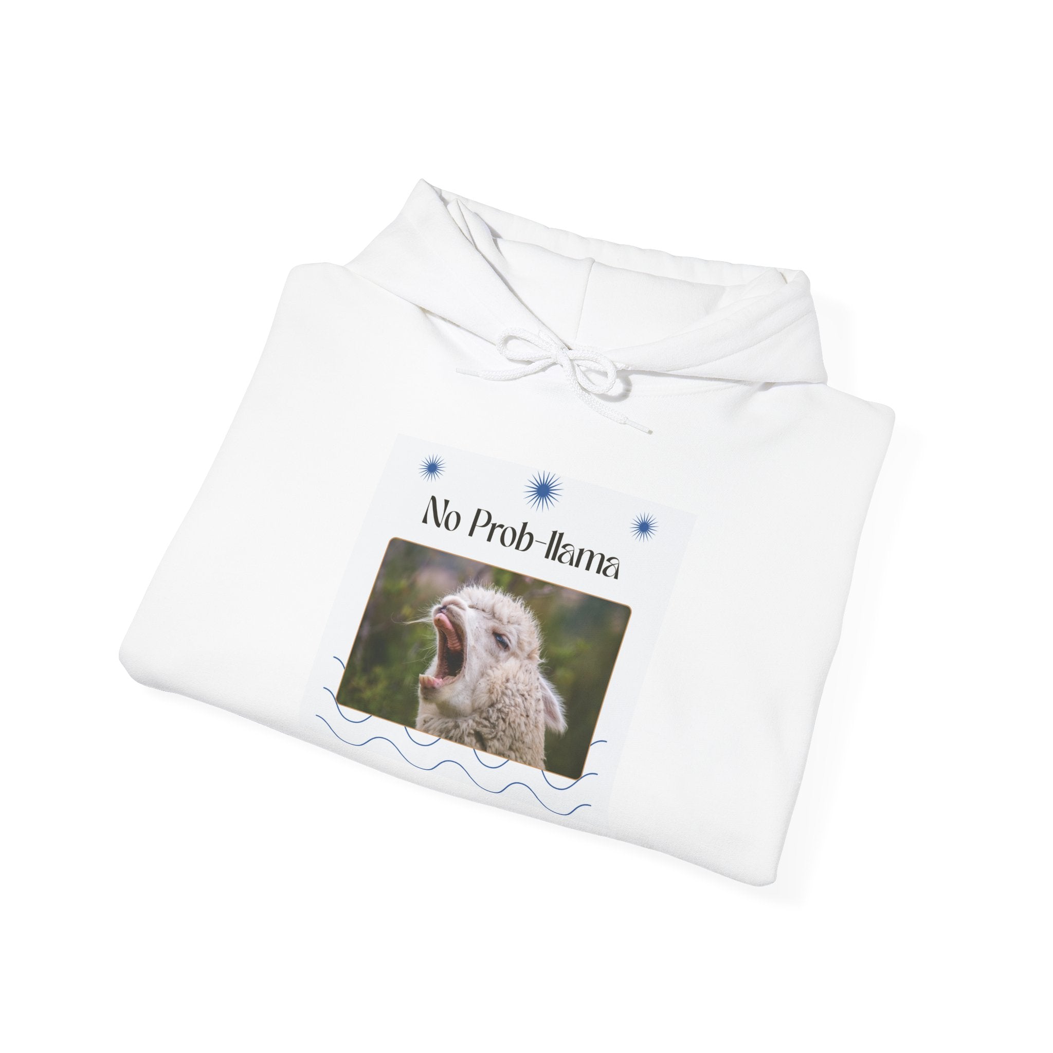 "No Prob-Llama" Unisex Hooded Sweatshirt with Fun Design, Cozy Apparel for Relaxed Days, Gifts for Friends, Casual Wear, Unique Gift Idea, Birthday Present