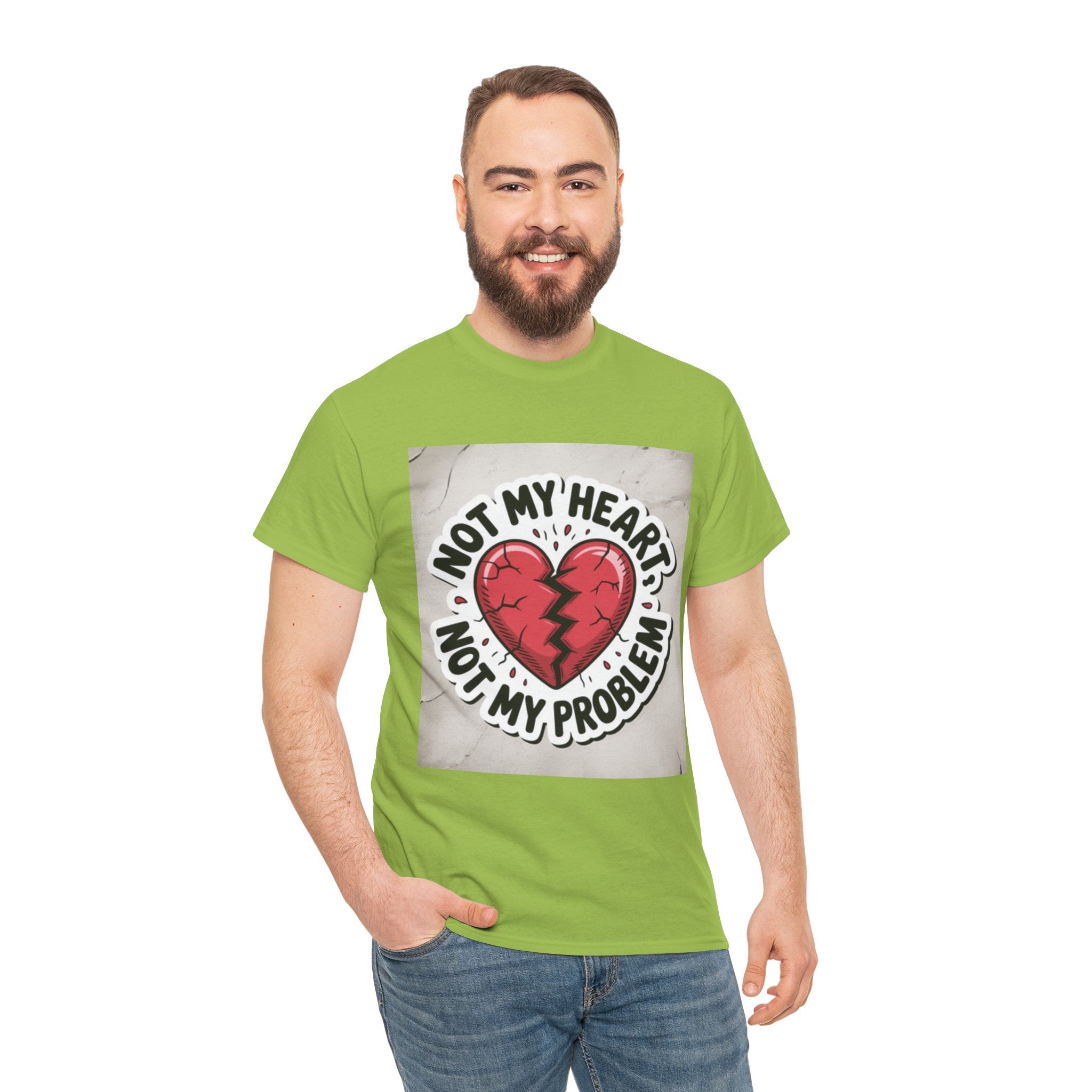 Heartbreak Humor Tee: Not My Heart Not My Problem, Funny T-Shirt, Unisex Cotton Tee, Casual Wear, Gifts for Friends, Breakup Apparel