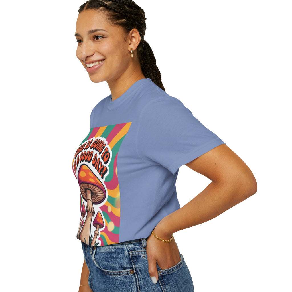 Positive Vibes T-shirt, Retro Mushroom Tee, Unisex Psychedelic Shirt, Gift for Friends, Casual Wear, Summer Essentials
