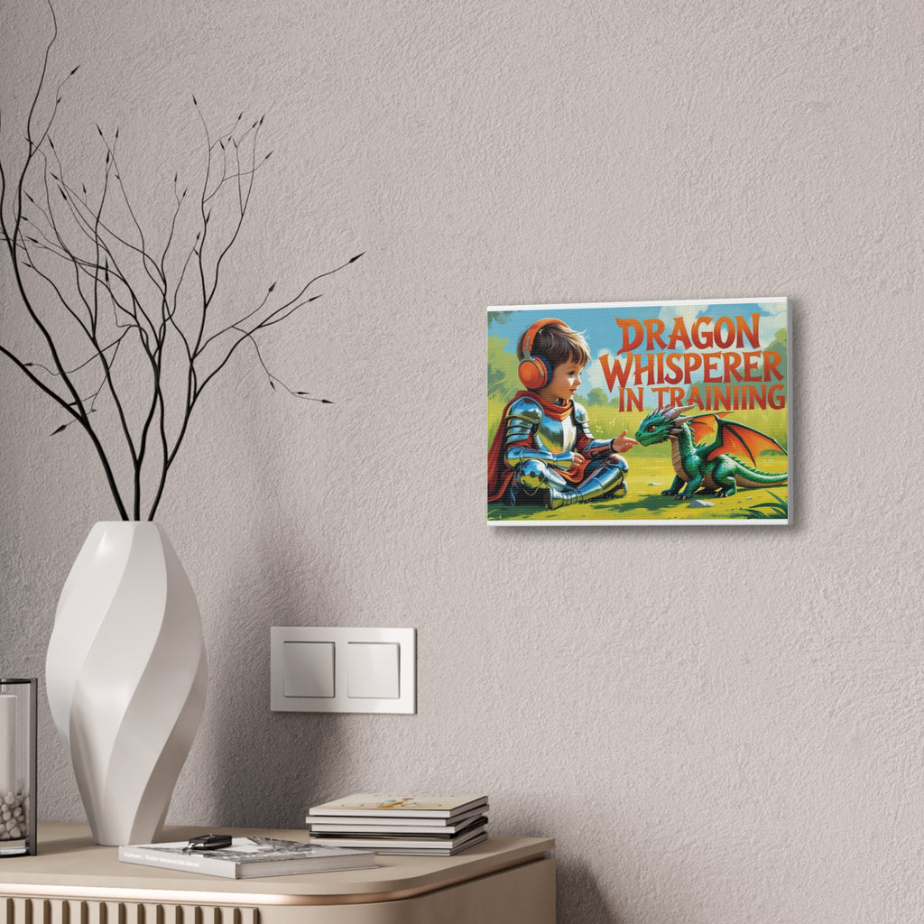 Dragon Whisperer Canvas Print, Playroom Decor, Childrens Wall Art, Fantasy Kids Room, Dragon Lover Gift, Adventure Art, Kid's Room Decor