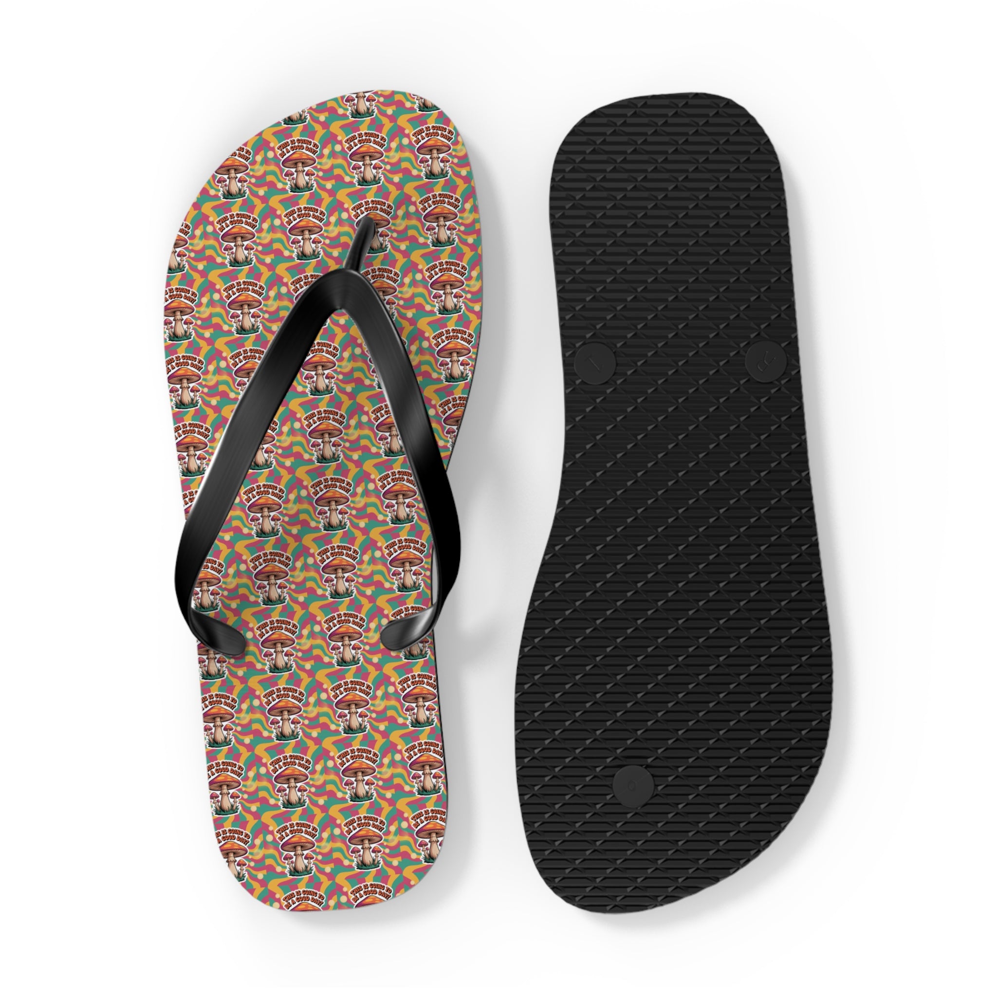Rainbow Pattern Flip Flops, Summer Footwear, Beach Sandals, LGBTQ+ Pride Accessories, Vacation Essentials