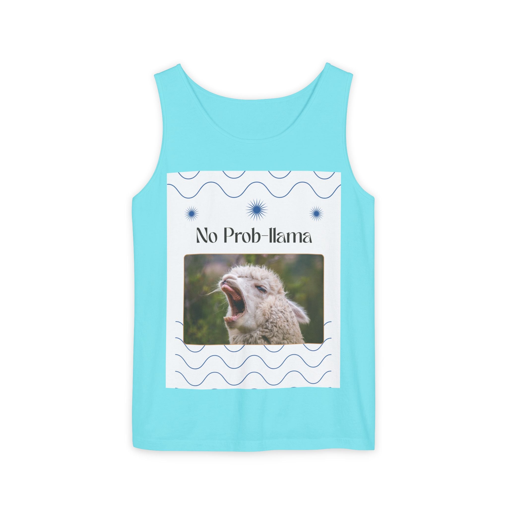 "No Prob-llama" Funny Tank Top – Cute Llama Graphic for Summer Vibes, Animal Lovers, Festivals & Chill Days