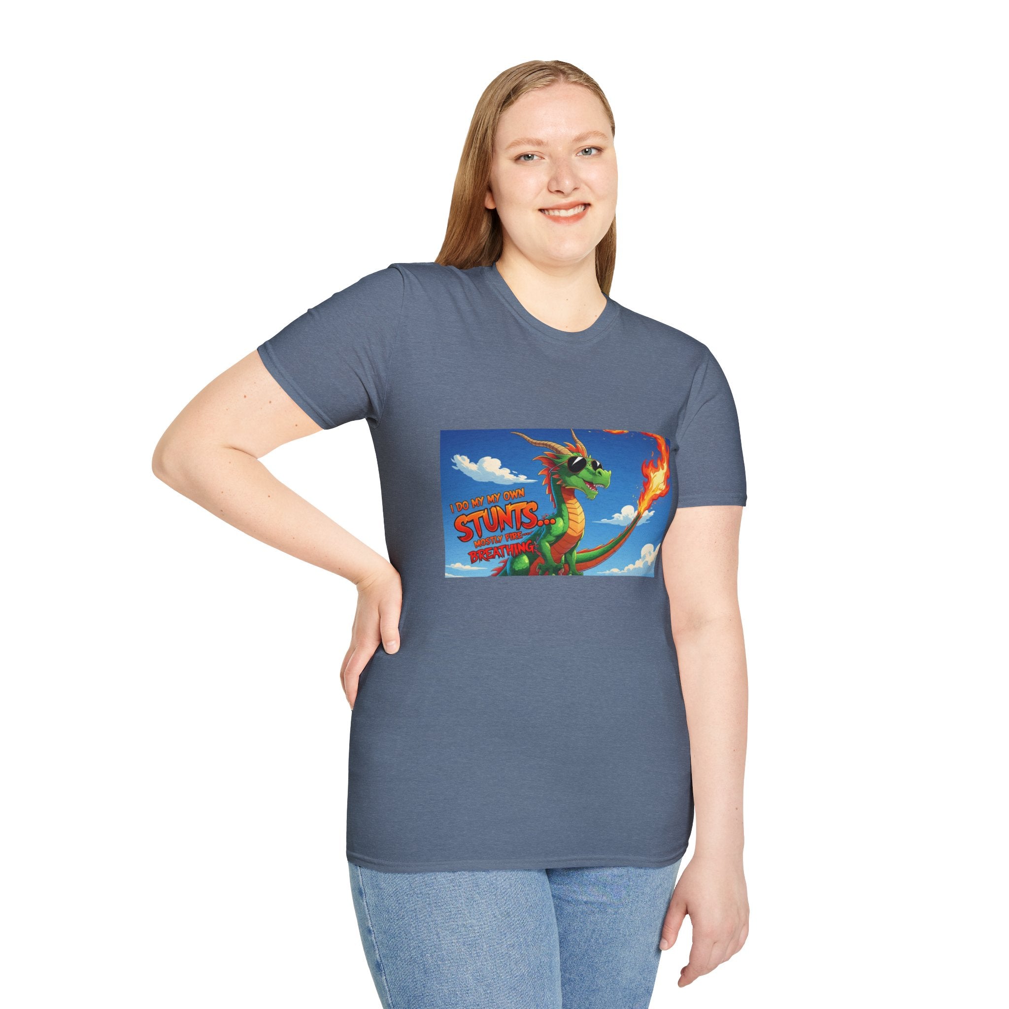 Funny Fire-Breathing Dragon T-Shirt | Fantasy Graphic Tee for Kids and Adults, Unisex Softstyle T-Shirt, Casual Wear, Game Night Apparel, [...]