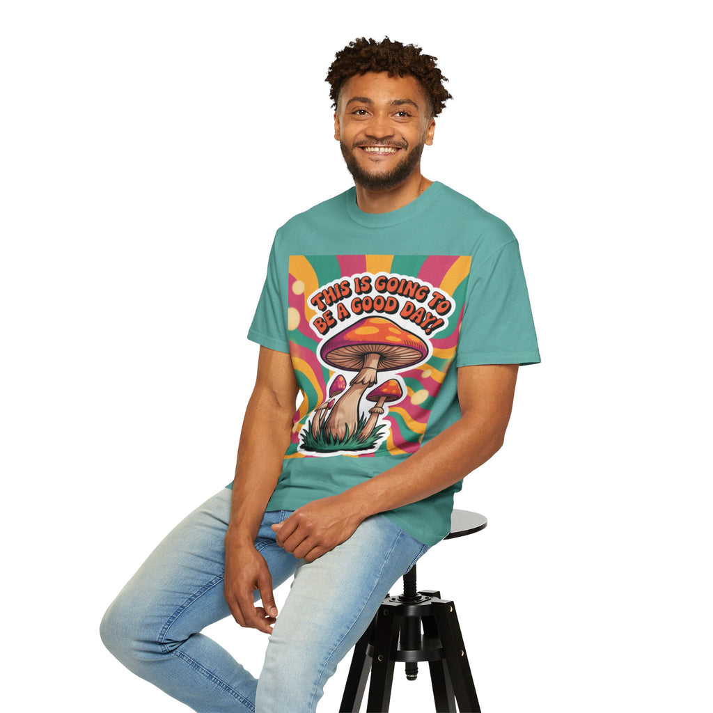 Positive Vibes T-shirt, Retro Mushroom Tee, Unisex Psychedelic Shirt, Gift for Friends, Casual Wear, Summer Essentials
