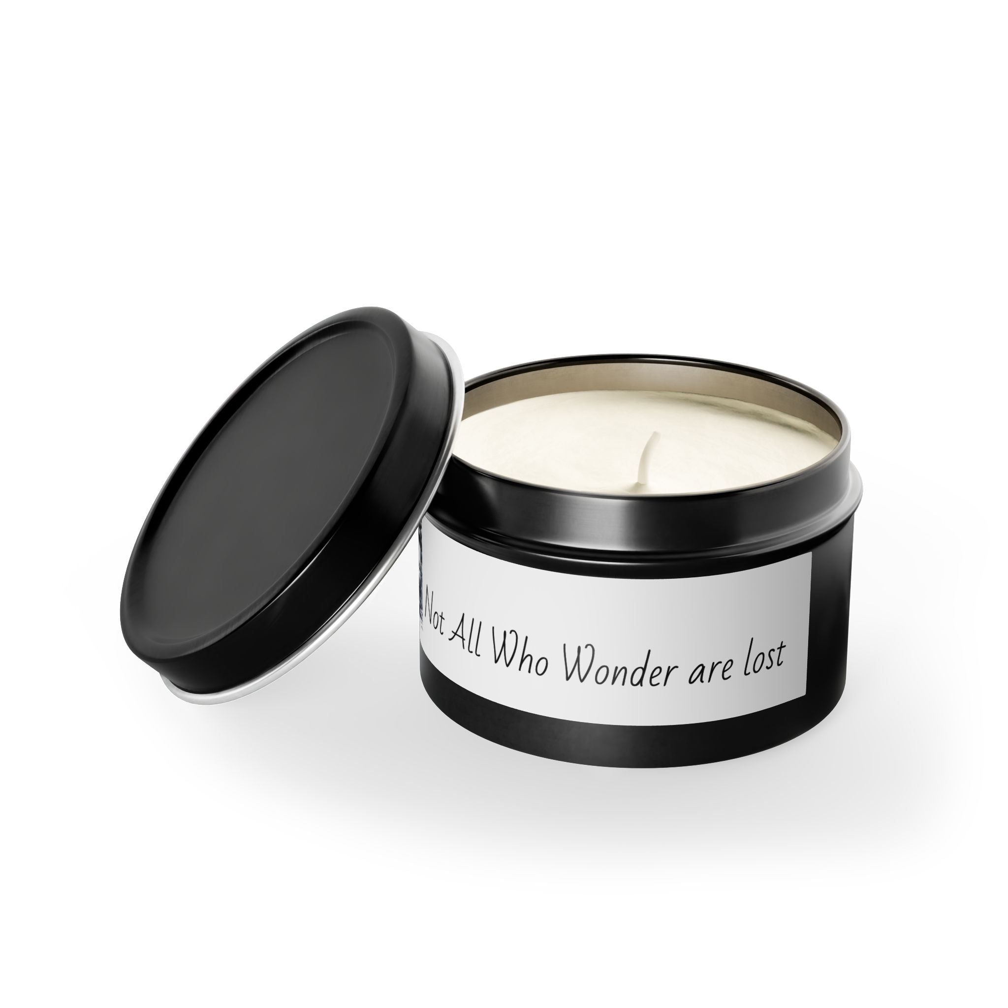 Inspirational Tin Candles - "Not All Who Wonder Are Lost" - Travel Lovers Gift, Home Decor, Aromatic Relaxation, Adventure Decor, Unique