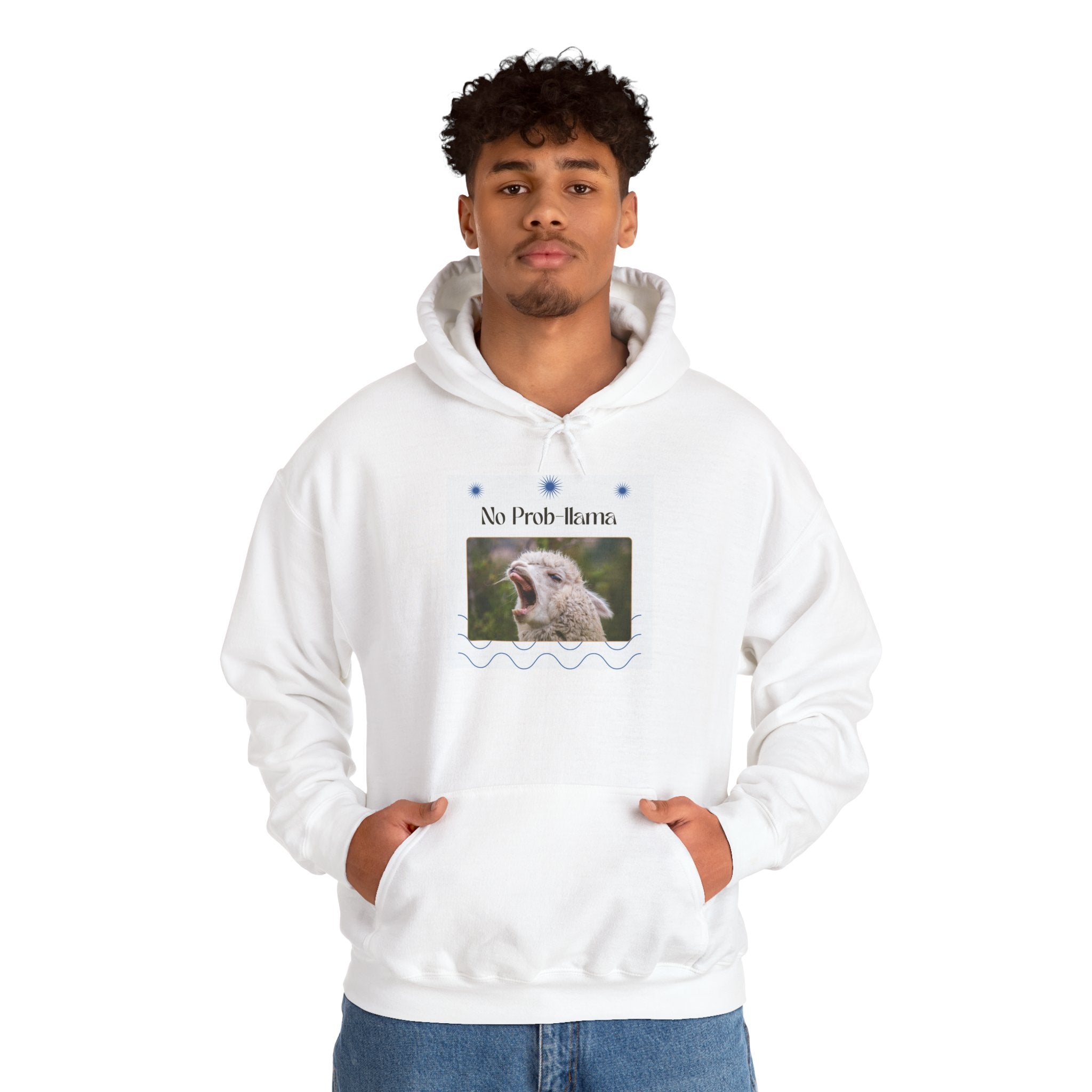 "No Prob-Llama" Unisex Hooded Sweatshirt with Fun Design, Cozy Apparel for Relaxed Days, Gifts for Friends, Casual Wear, Unique Gift Idea, Birthday Present