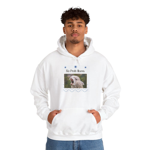 "No Prob-Llama" Unisex Hooded Sweatshirt with Fun Design, Cozy Apparel for Relaxed Days, Gifts for Friends, Casual Wear, Unique Gift Idea, Birthday Present