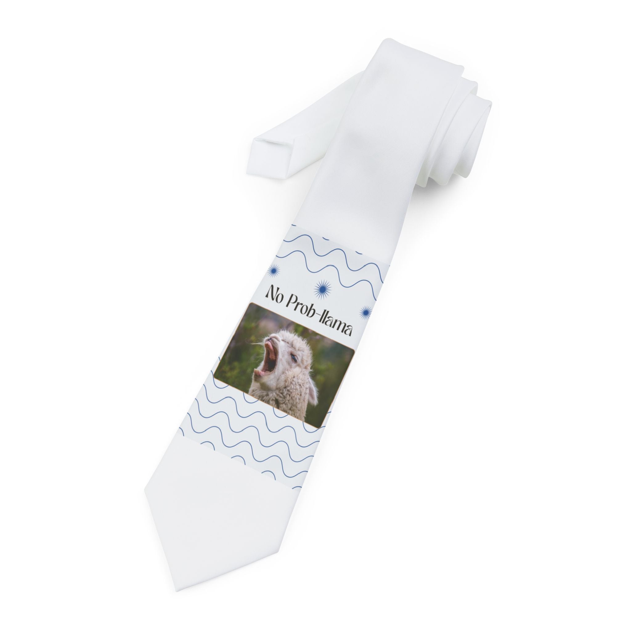 No Prob-Llama Funny Animal Necktie, Quirky Tie, Gift for Him, Humor Necktie, Novelty Tie, Party Accessory