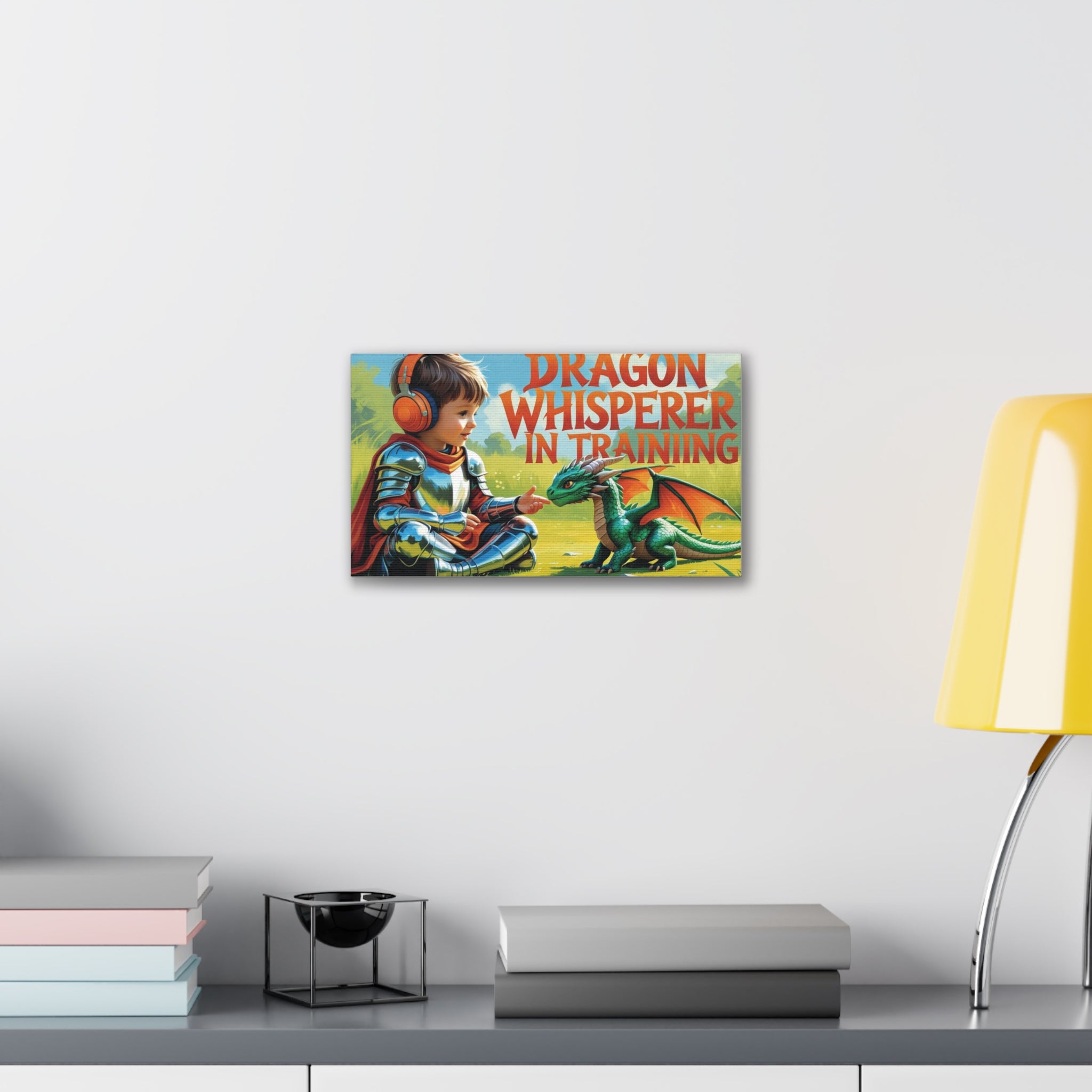 Dragon Whisperer Canvas Print, Playroom Decor, Childrens Wall Art, Fantasy Kids Room, Dragon Lover Gift, Adventure Art, Kid's Room Decor