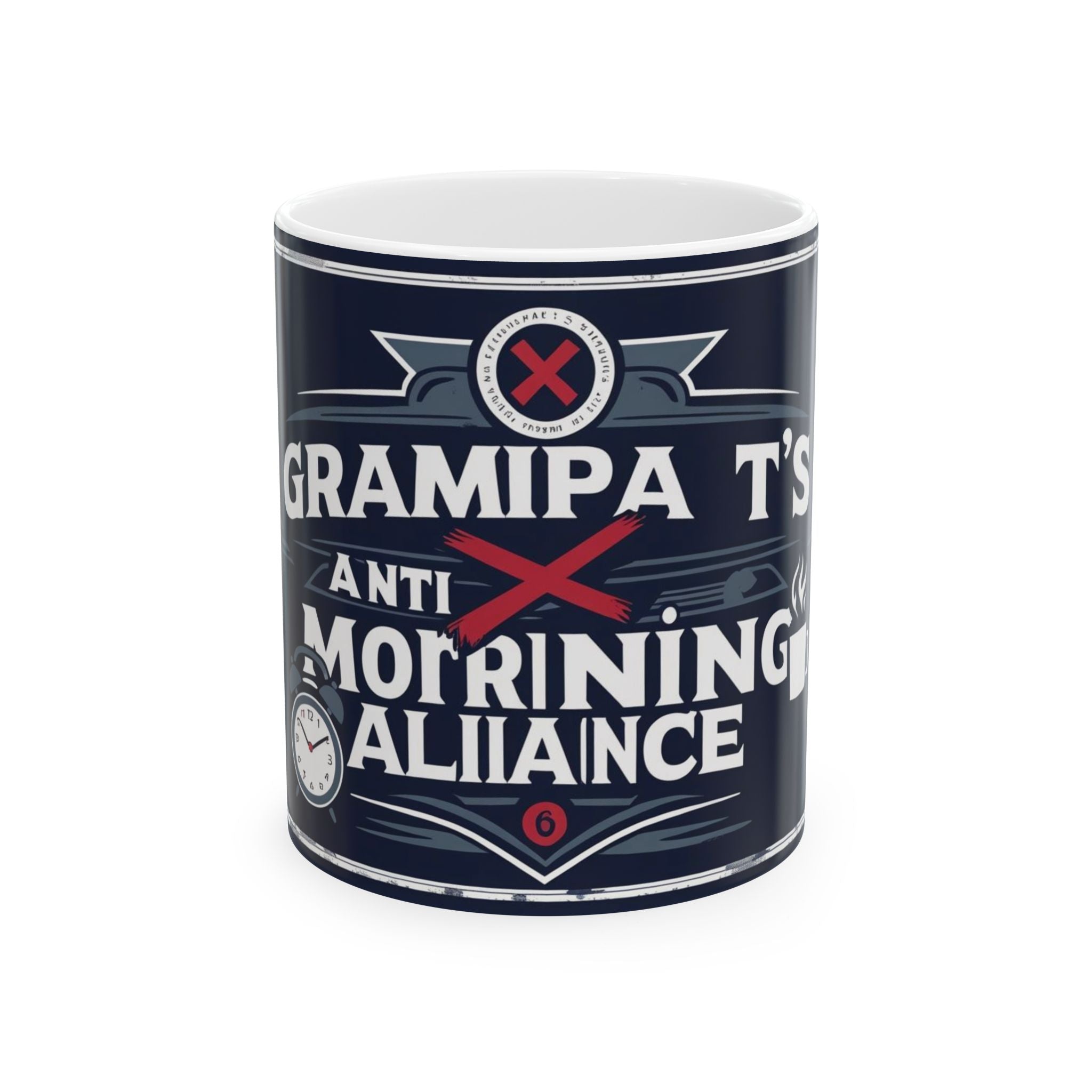 Grampa T's Anti-Morning Alliance Ceramic Mug - Fun Coffee Cup, Gift for Grampa, Coffee Lovers, Humor Mug, Kitchen Decor