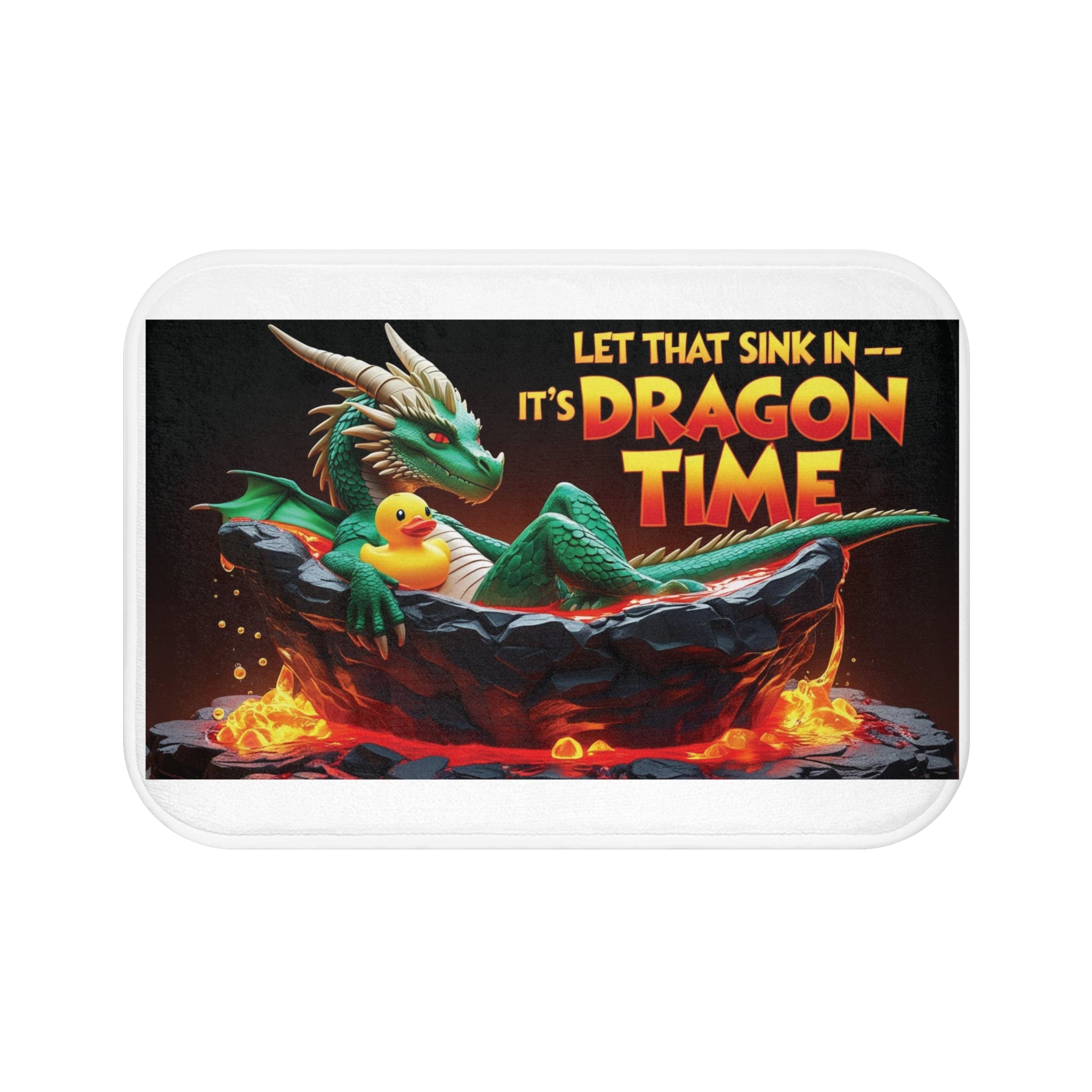 Funny Dragon Bath Time Mat - Let That Sink In, Themed Bathroom Decor, Gift for Gamers, Unique Home Accessory, Fantasy Decorative Mat