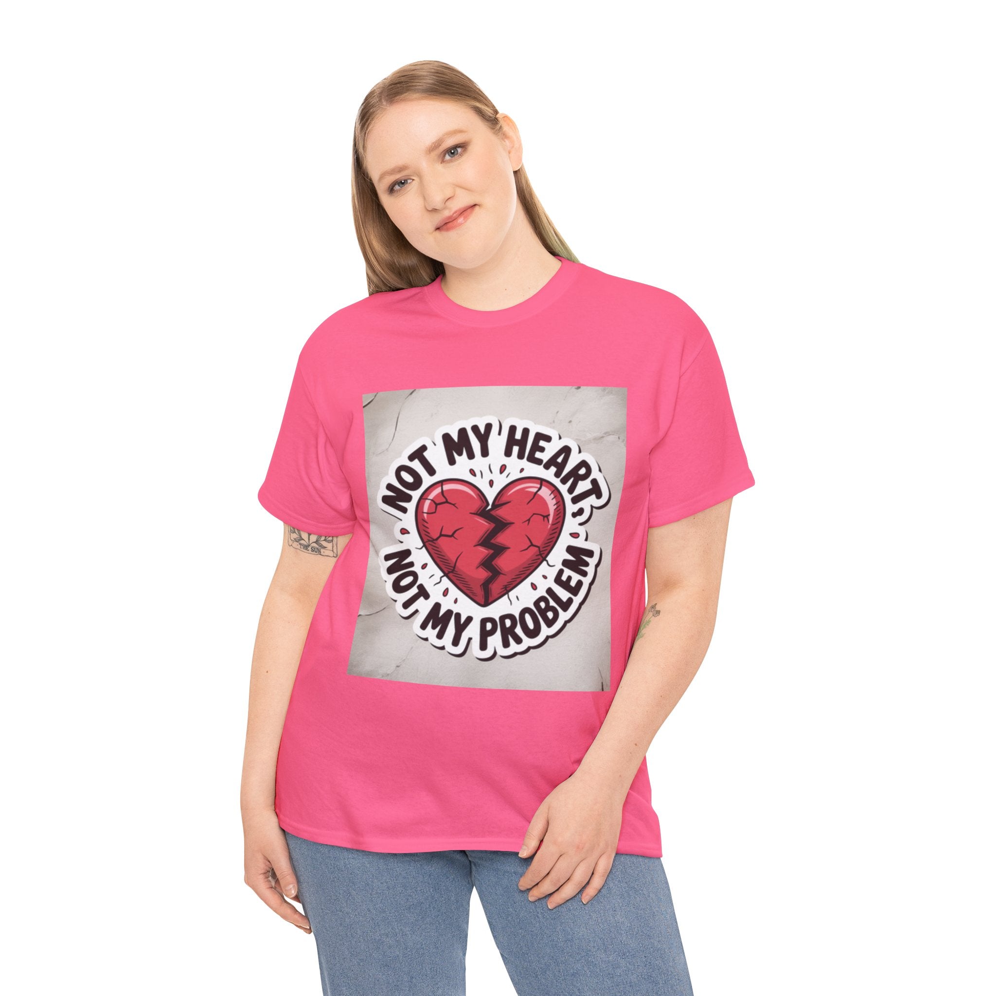 Heartbreak Humor Tee: Not My Heart Not My Problem, Funny T-Shirt, Unisex Cotton Tee, Casual Wear, Gifts for Friends, Breakup Apparel