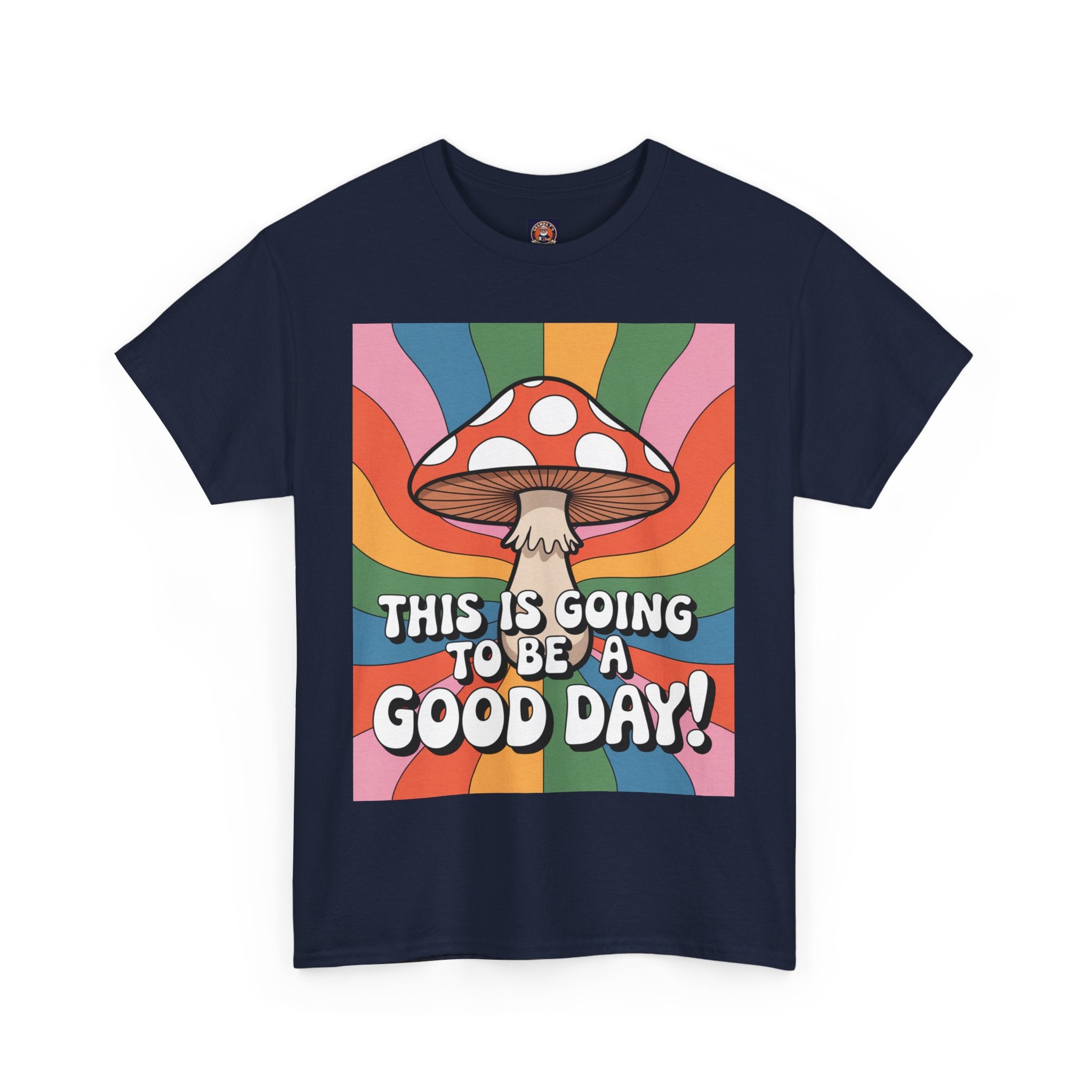 Fun Hippy Mushroom Cheerful Graphic Tee, Positive Vibes T-Shirt for Everyday Wear, Gift for Nature Lovers, Trendy Casual Wear, Eco-Friendly Fashion