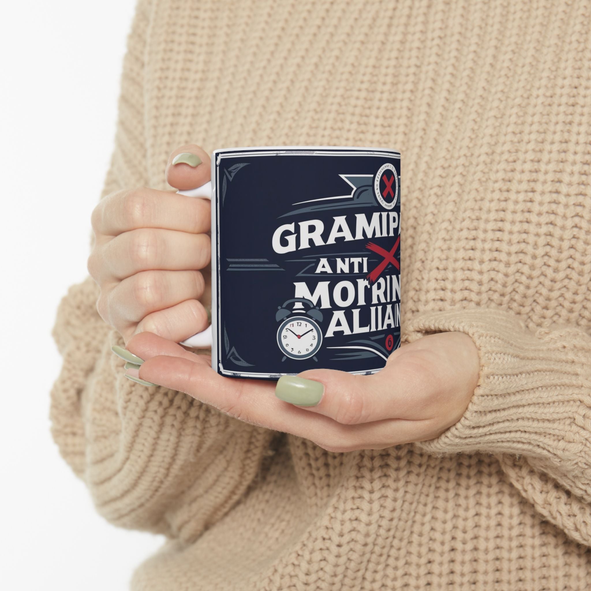 Grampa T's Anti-Morning Alliance Ceramic Mug - Fun Coffee Cup, Gift for Grampa, Coffee Lovers, Humor Mug, Kitchen Decor