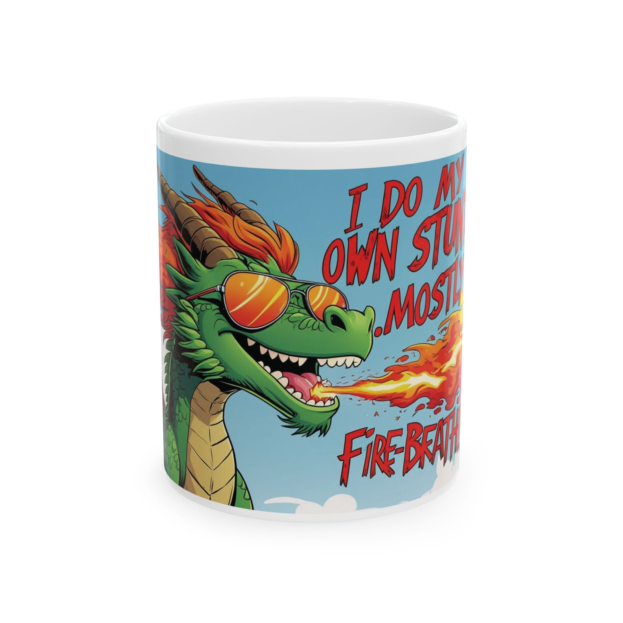 Fire-Breathing Dragon Ceramic Mug - Fun Fantasy Coffee Cup for Dragon Lovers, Fantasy Gifts, Quirky Home Decor, Birthday, Cosplay