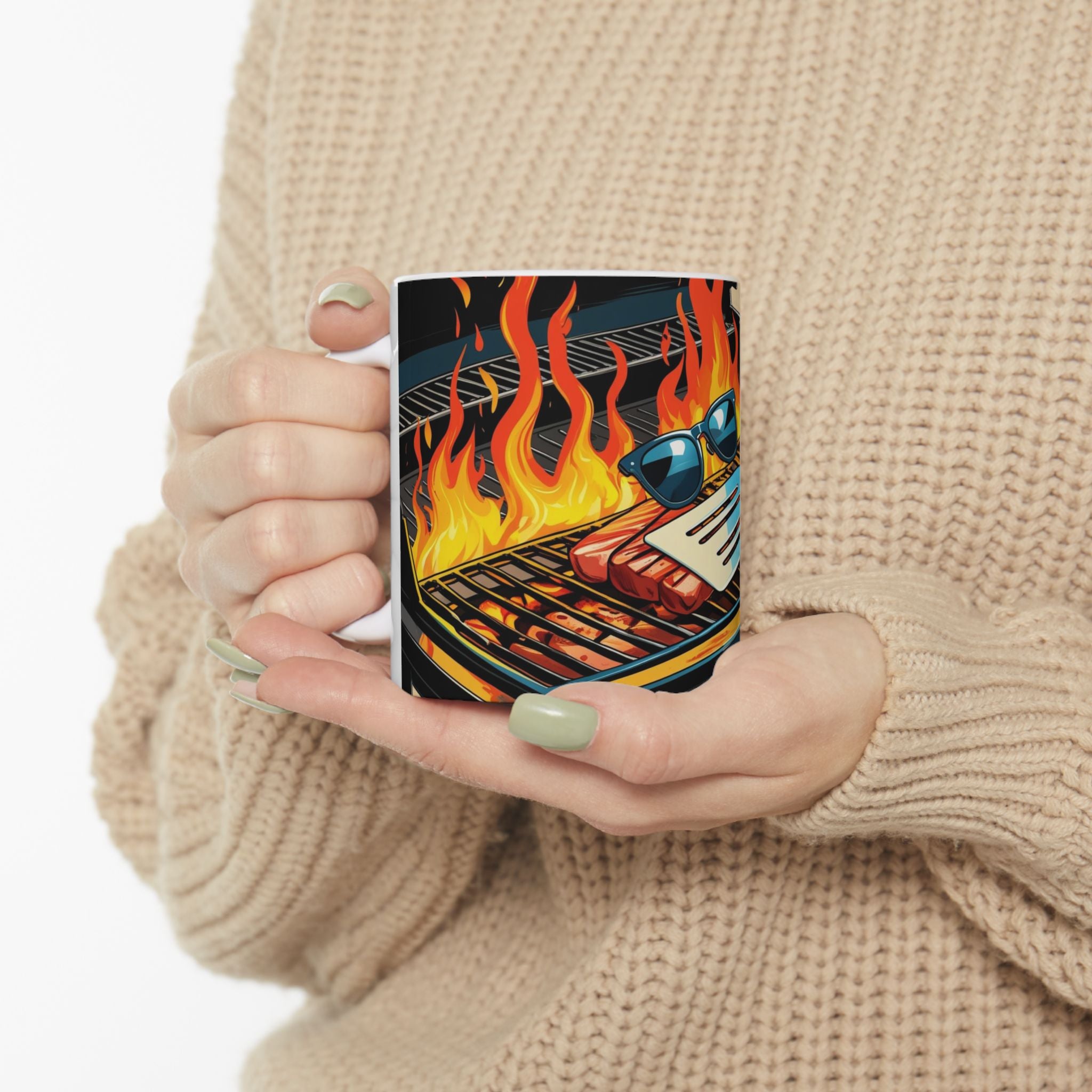 Fun Dad the Grill Master Ceramic Mug - Fun BBQ Coffee Cup for Grill Lovers, Father's Day Gift, Summer BBQ, Fire Up Your Mornings!