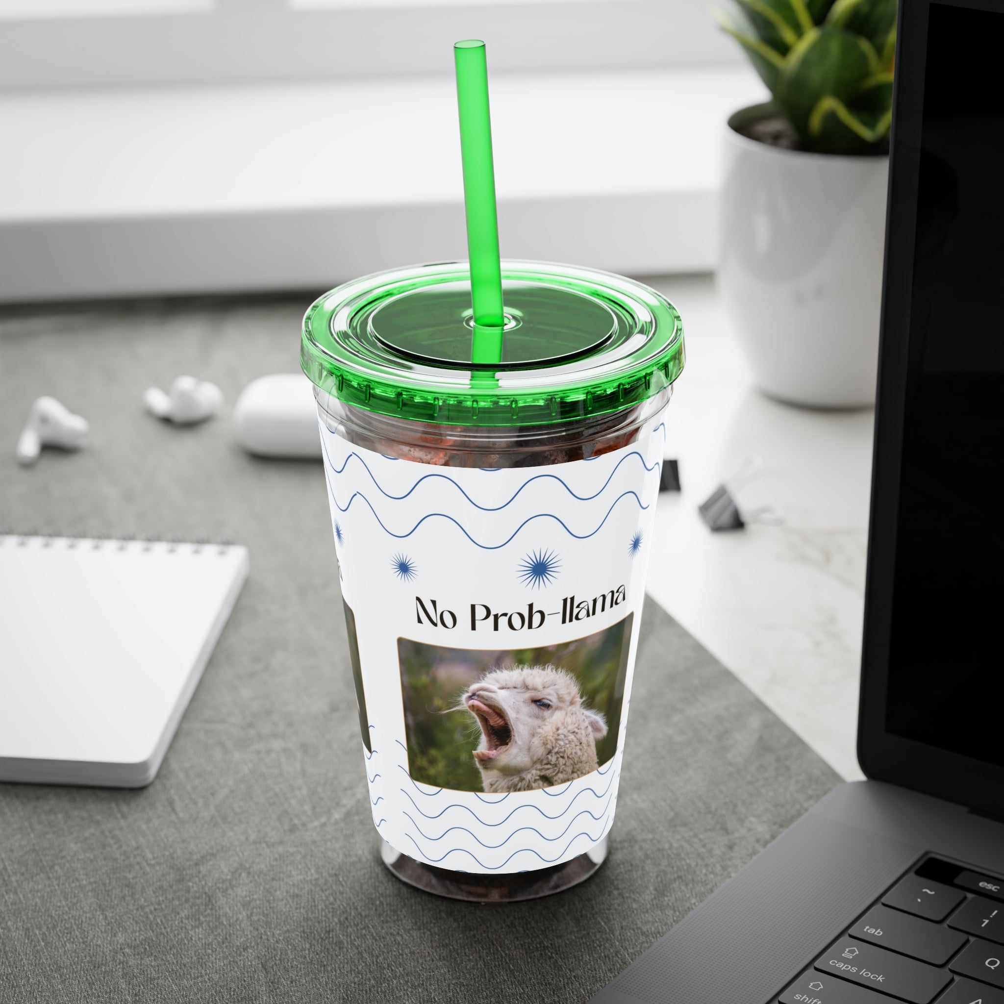 Tumbler Cup - &quot;No Prob-Llama&quot; Graphic 16oz Sunsplash Travel Cup