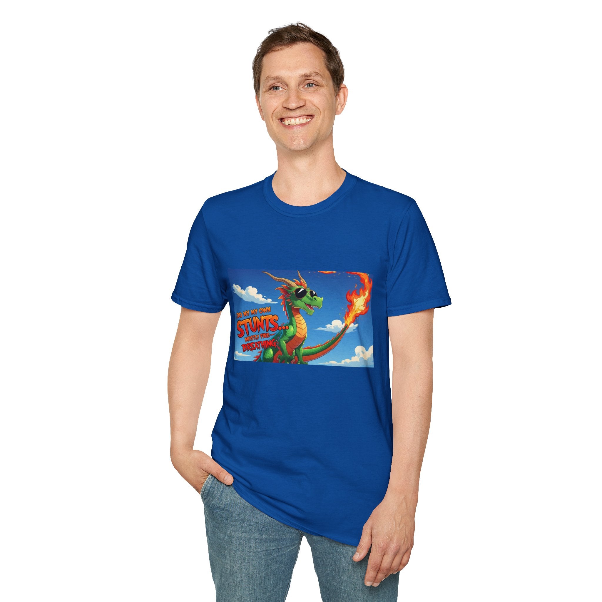 Funny Fire-Breathing Dragon T-Shirt | Fantasy Graphic Tee for Kids and Adults, Unisex Softstyle T-Shirt, Casual Wear, Game Night Apparel, [...]