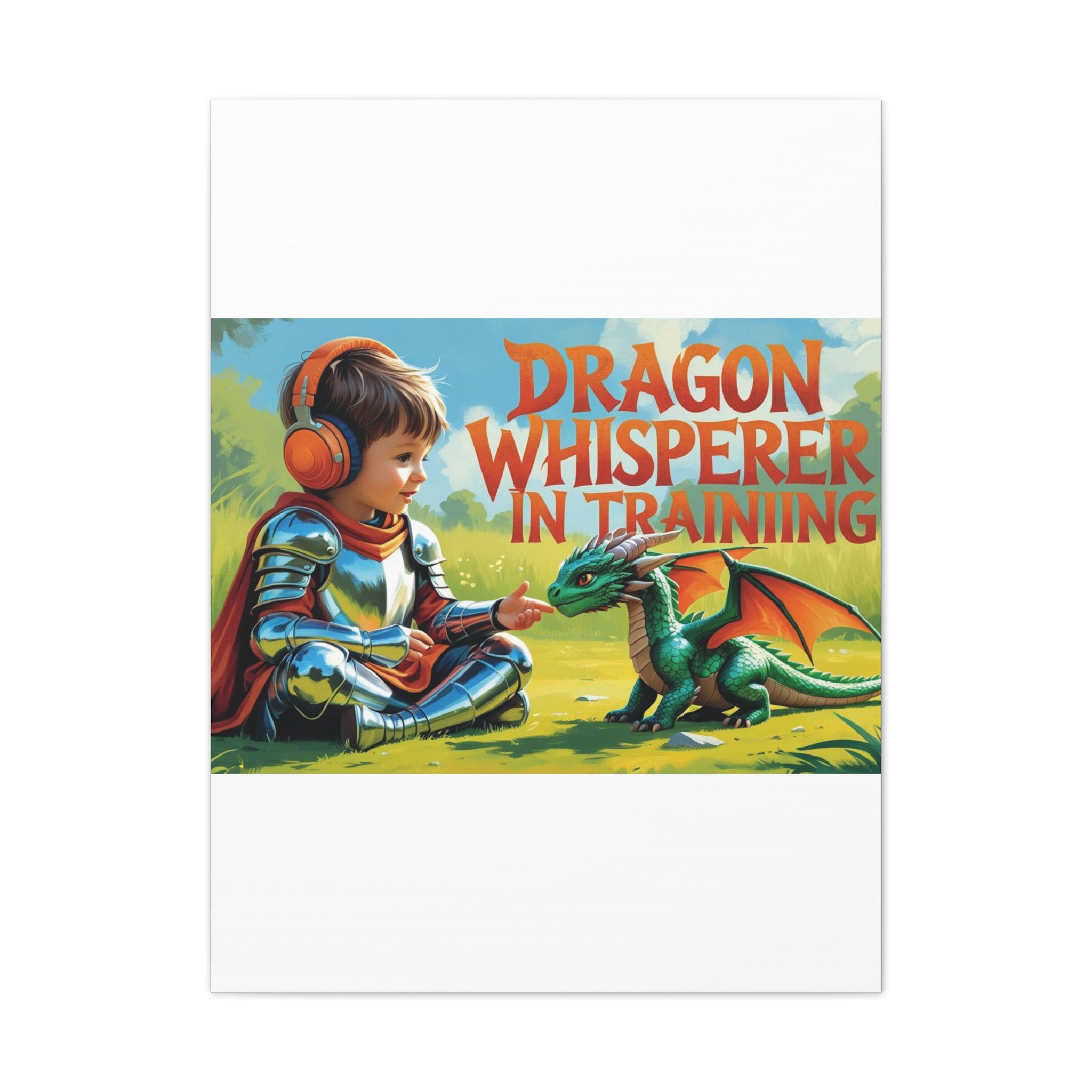 Dragon Whisperer Canvas Print, Playroom Decor, Childrens Wall Art, Fantasy Kids Room, Dragon Lover Gift, Adventure Art, Kid's Room Decor