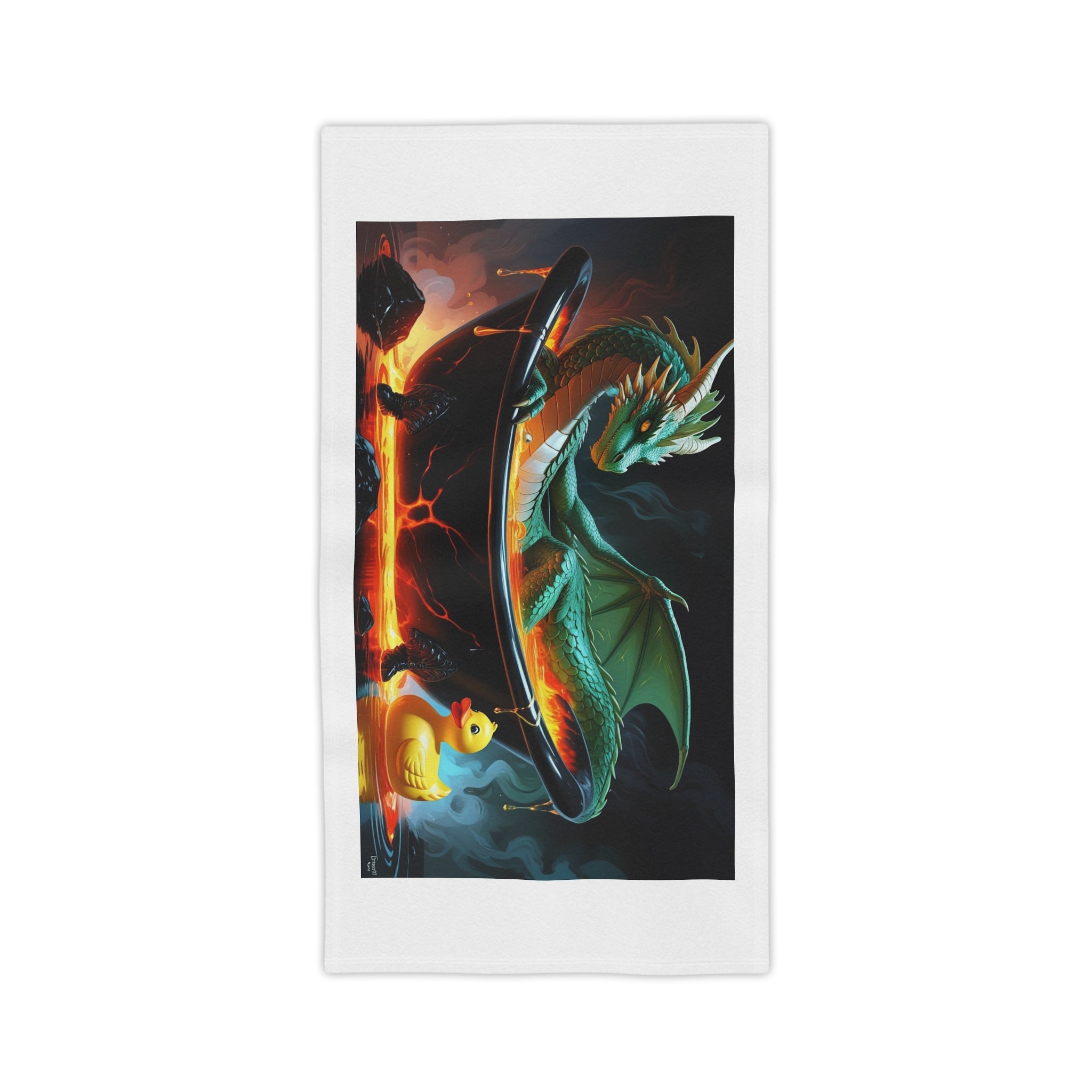 Funny Dragon Bath-time Fantasy Beach Towel, Dragon Artwork Towel, Unique Pool Towel, Whimsical Bath Towel, Gift for Fantasy Lovers, Kids Beach Accessory