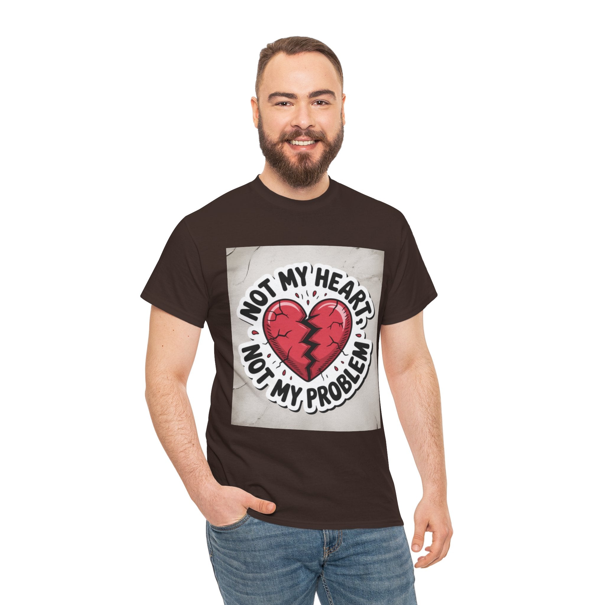 Heartbreak Humor Tee: Not My Heart Not My Problem, Funny T-Shirt, Unisex Cotton Tee, Casual Wear, Gifts for Friends, Breakup Apparel