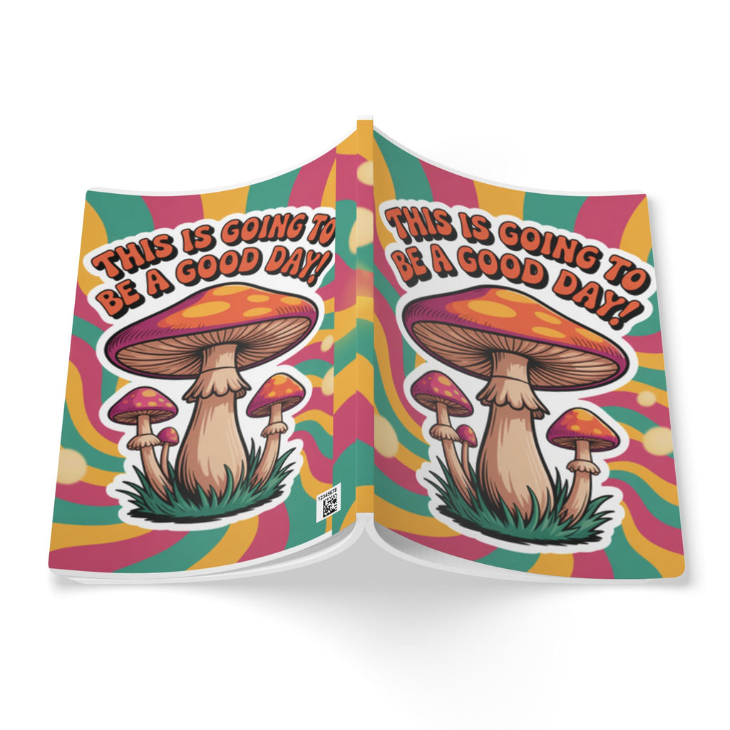 Colorful 70s Mushroom Journal: Positive Vibes Diary, Motivational Notebook, Gift for Writers, Back to School, Nature Lovers