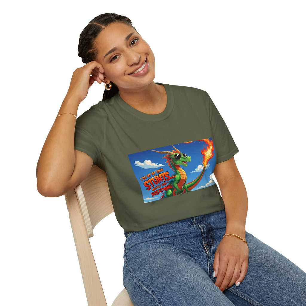 Funny Fire-Breathing Dragon T-Shirt | Fantasy Graphic Tee for Kids and Adults, Unisex Softstyle T-Shirt, Casual Wear, Game Night Apparel, [...]