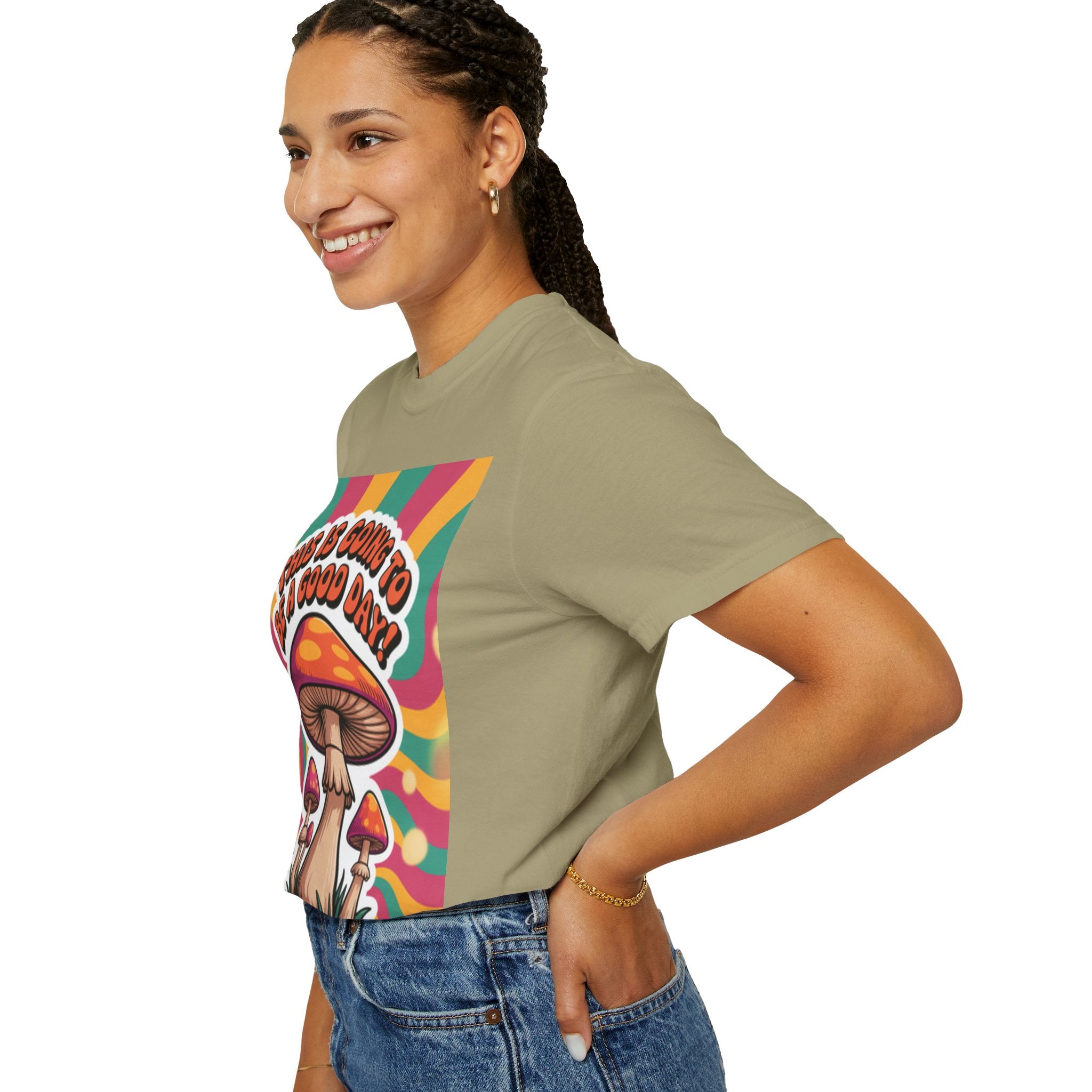 Positive Vibes T-shirt, Retro Mushroom Tee, Unisex Psychedelic Shirt, Gift for Friends, Casual Wear, Summer Essentials
