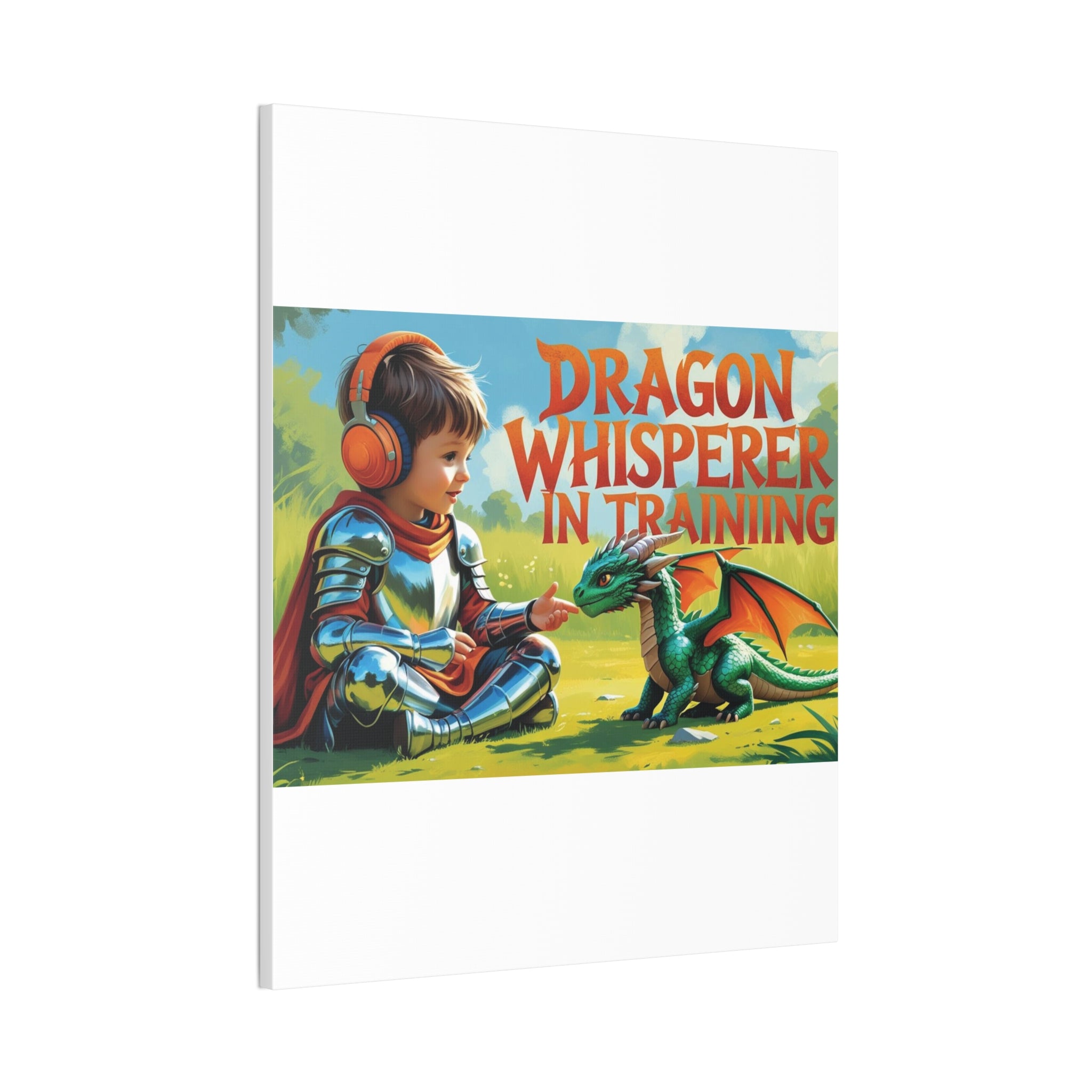 Dragon Whisperer Canvas Print, Playroom Decor, Childrens Wall Art, Fantasy Kids Room, Dragon Lover Gift, Adventure Art, Kid's Room Decor