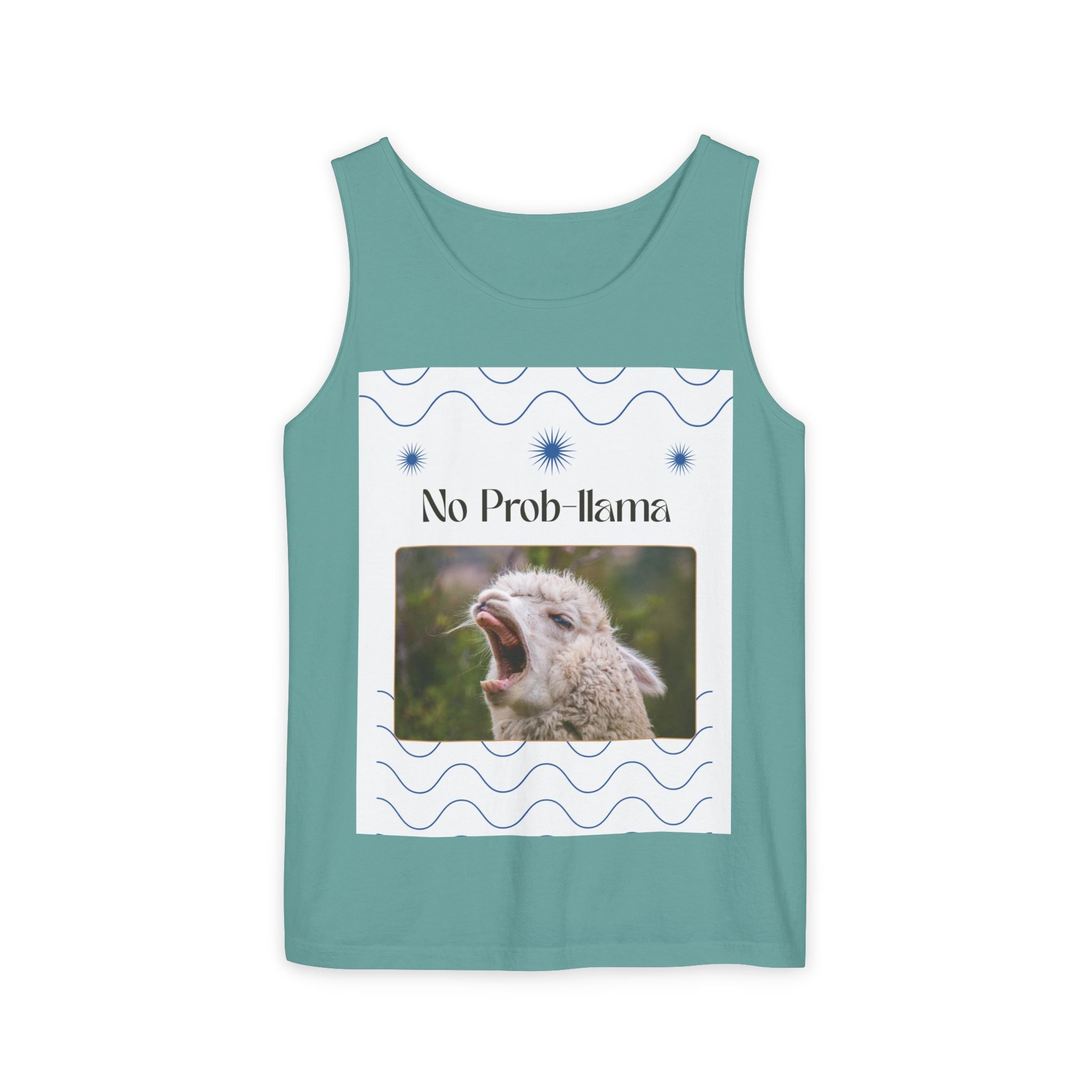 "No Prob-llama" Funny Tank Top – Cute Llama Graphic for Summer Vibes, Animal Lovers, Festivals & Chill Days